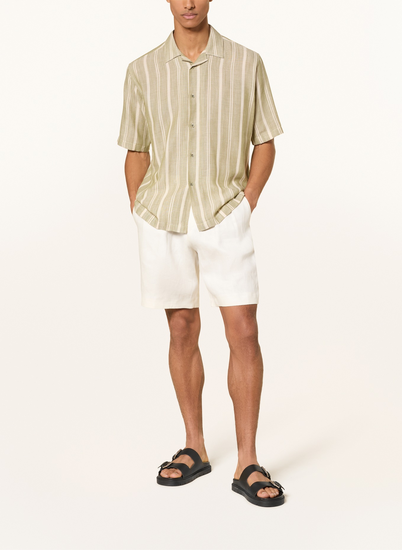 DIGEL move Resorthemd ALFIE Comfort Fit: HELLGRÜN / CREME