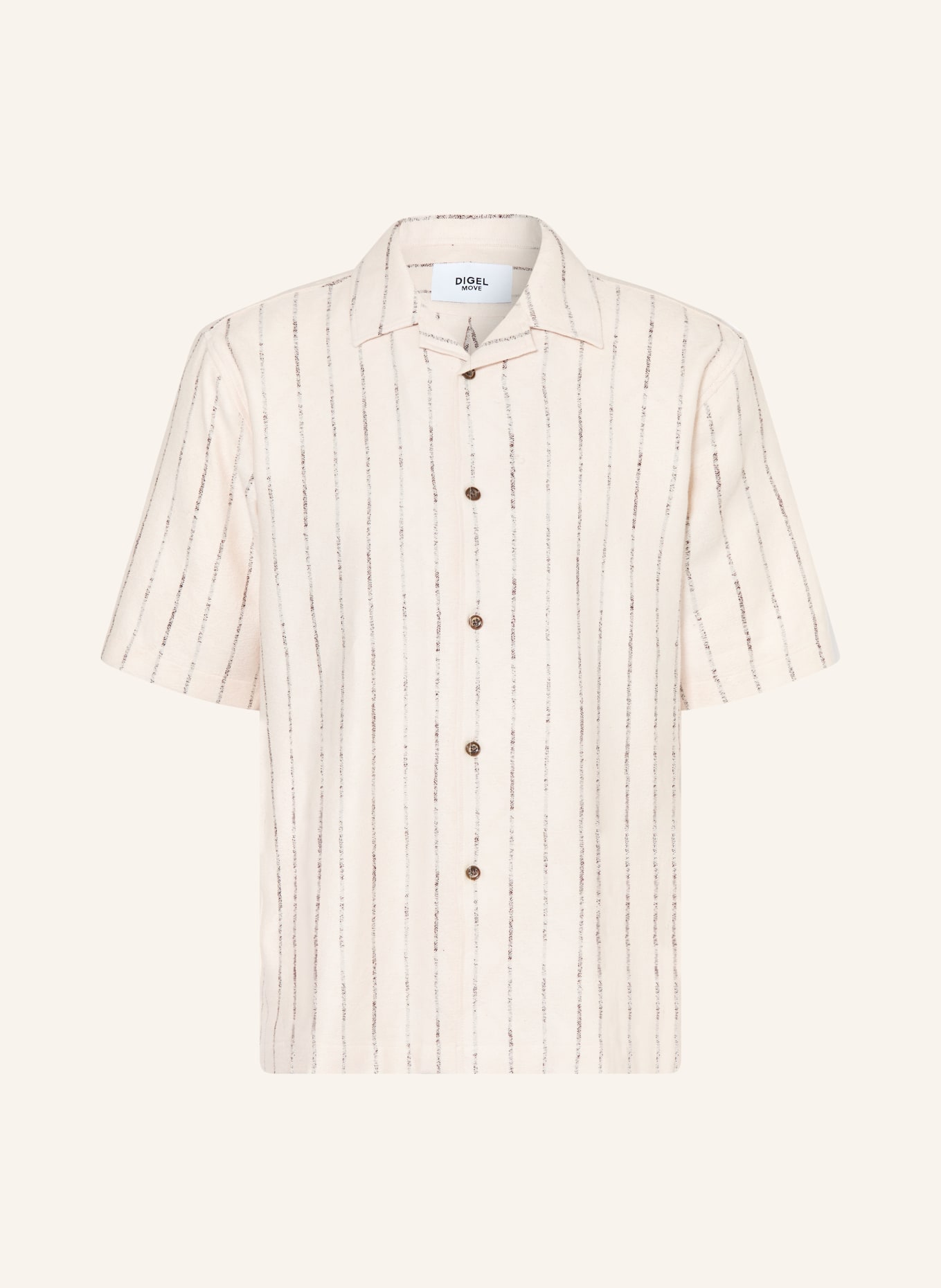 DIGEL move Koupací košile ALFIE Comfort Fit z froté: BÉŽOVÁ / TMAVĚ HNĚDÁ