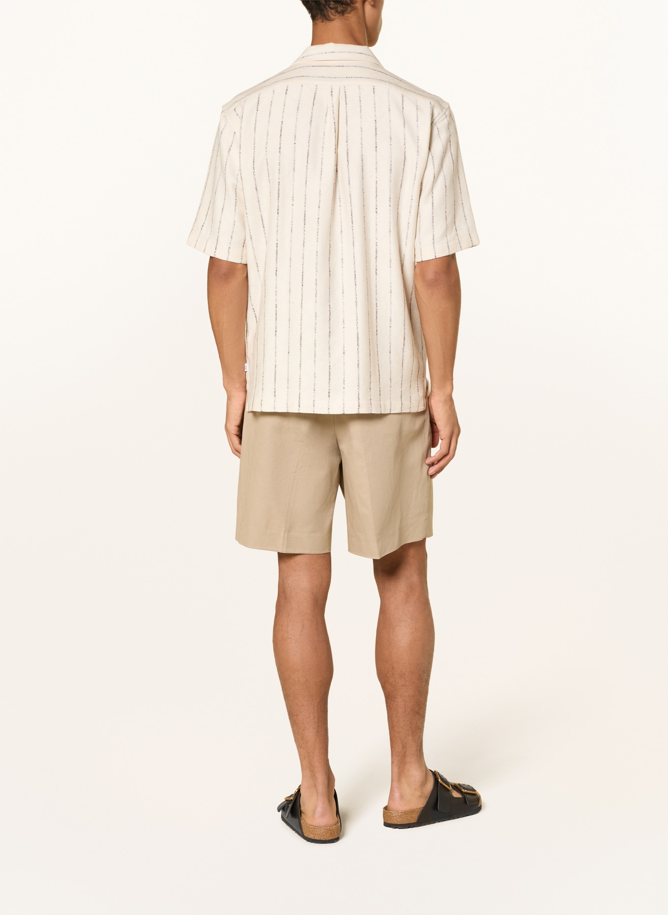 DIGEL move Koupací košile ALFIE Comfort Fit z froté: BÉŽOVÁ / TMAVĚ HNĚDÁ