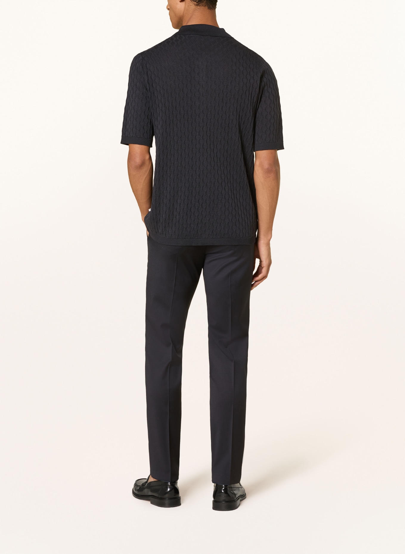 DIGEL move AIMO Comfort Fit knit shirt: DARK BLUE