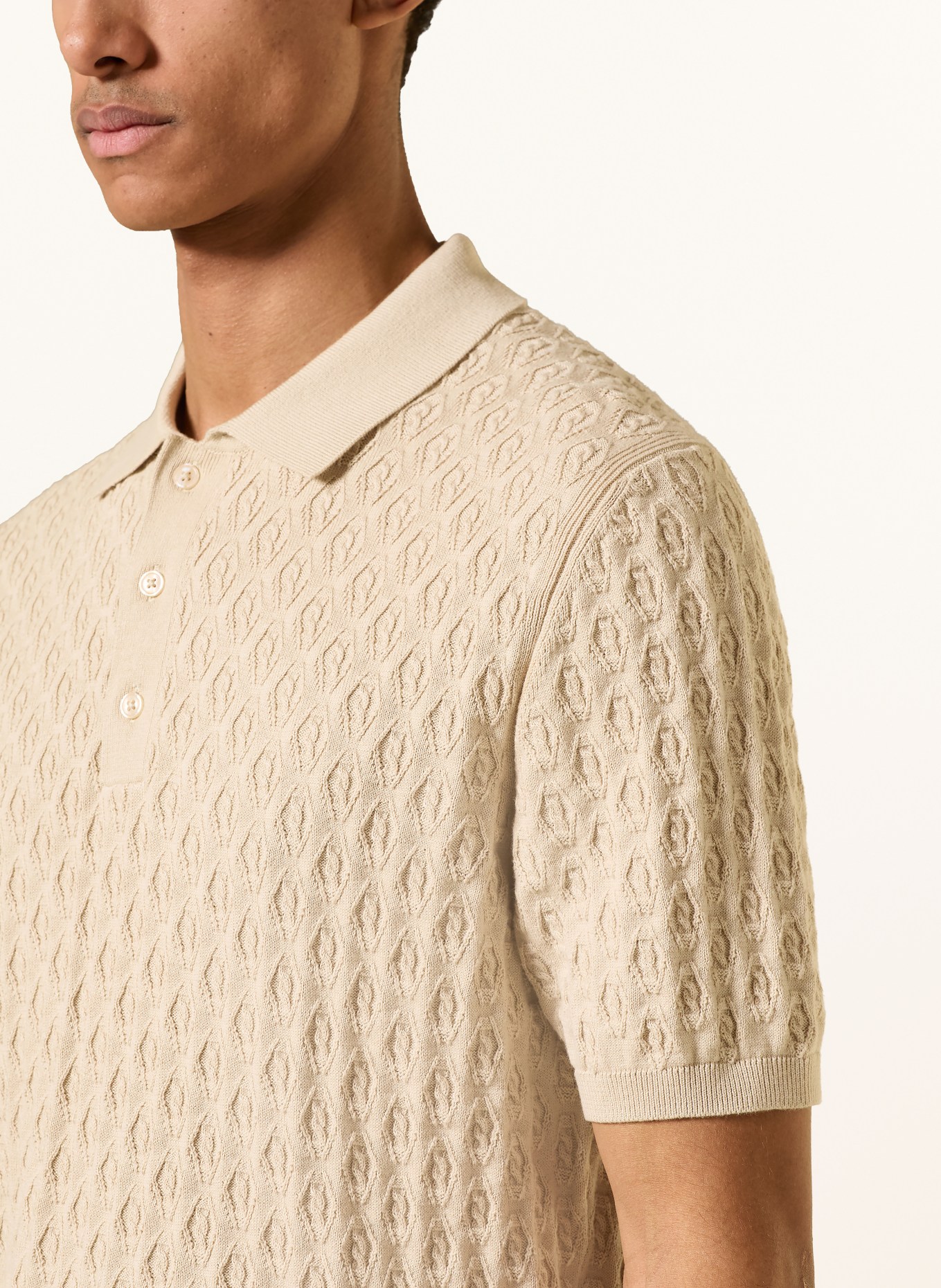 DIGEL move ATILA knitted polo shirt: BEIGE