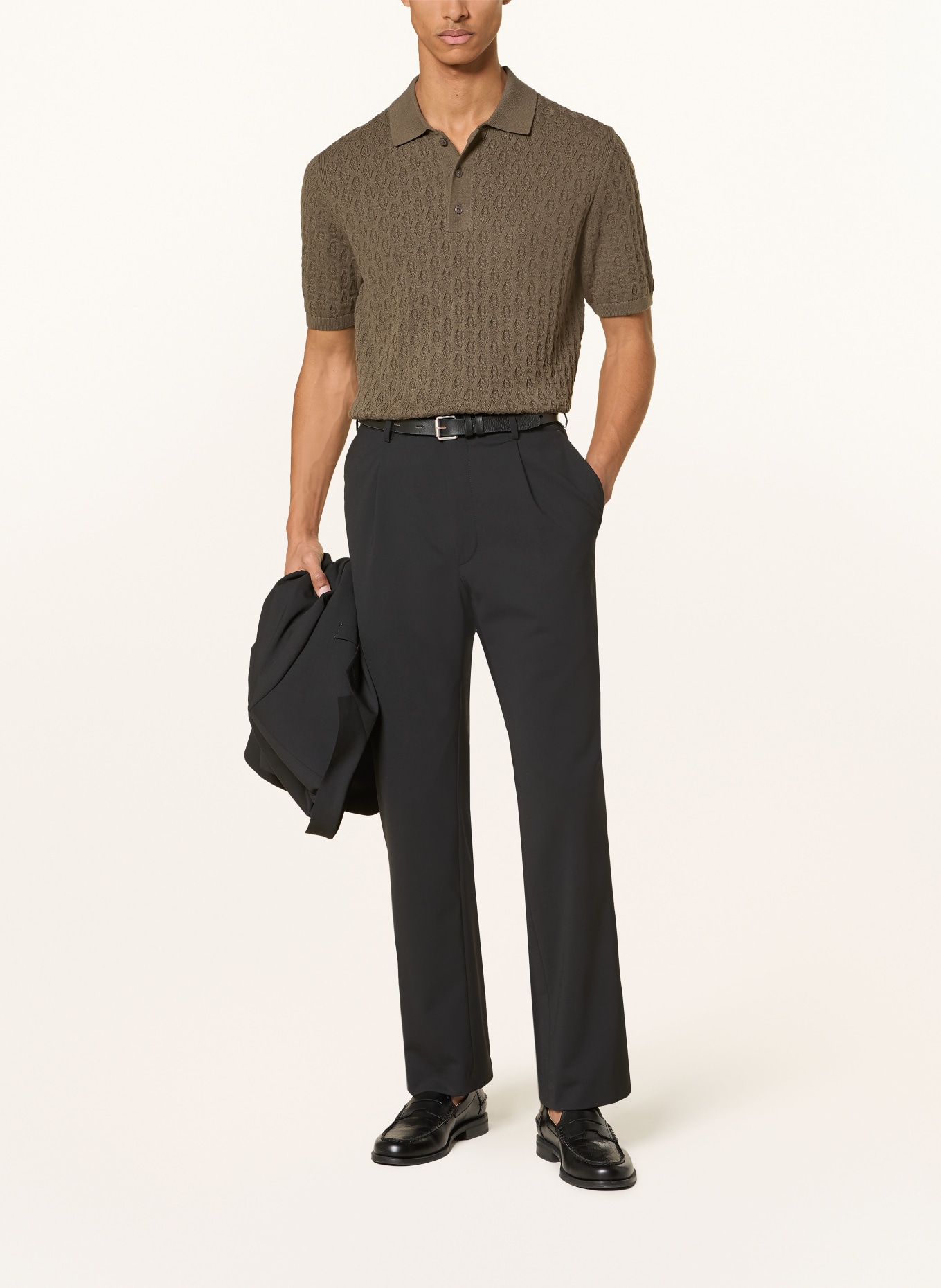 DIGEL move ATILA knitted polo shirt: KHAKI