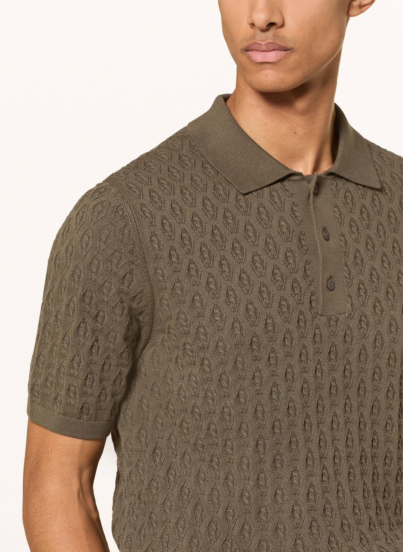 DIGEL move ATILA knitted polo shirt: KHAKI
