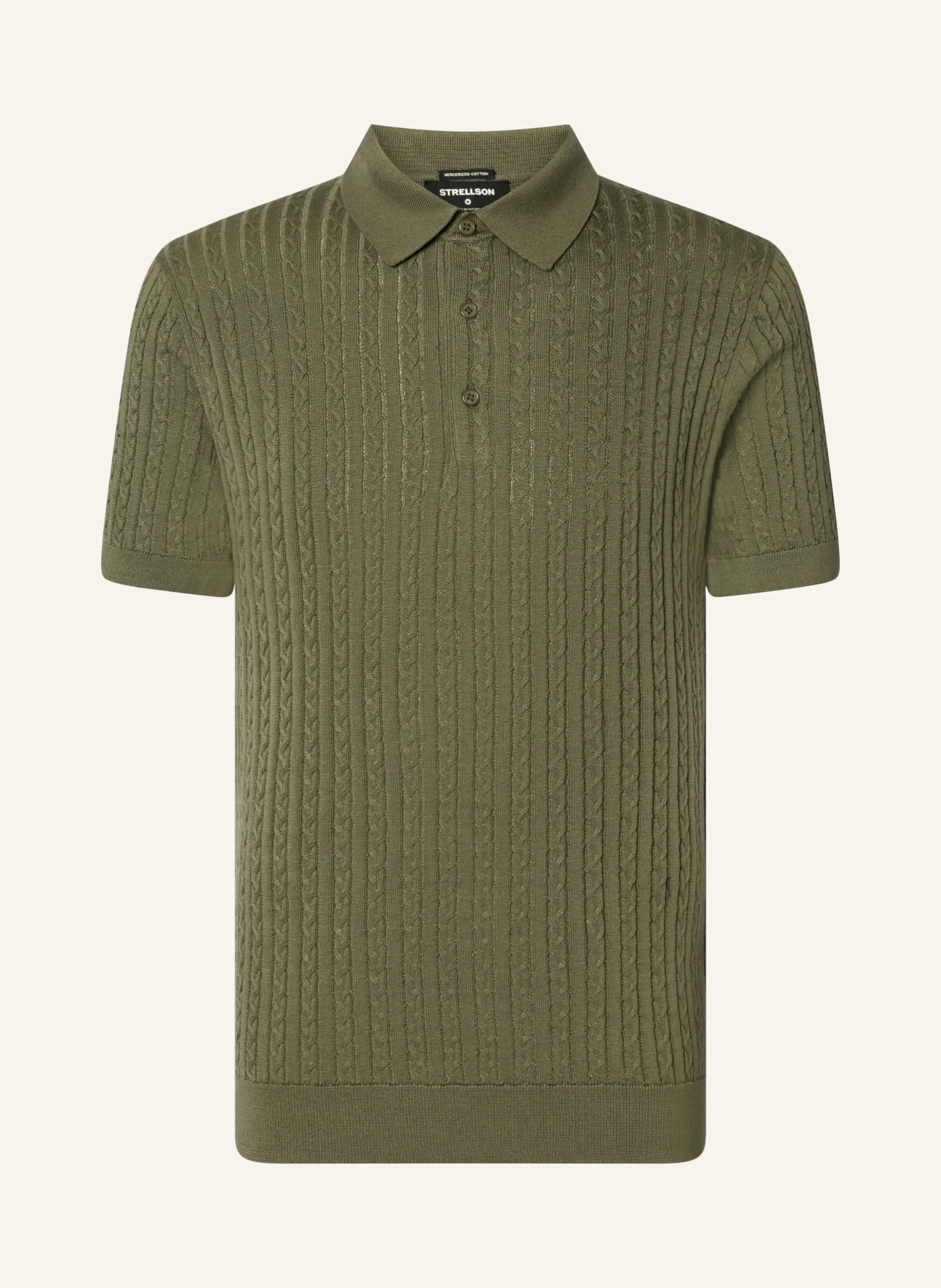STRELLSON Strick-Poloshirt ADRIAN: OLIV