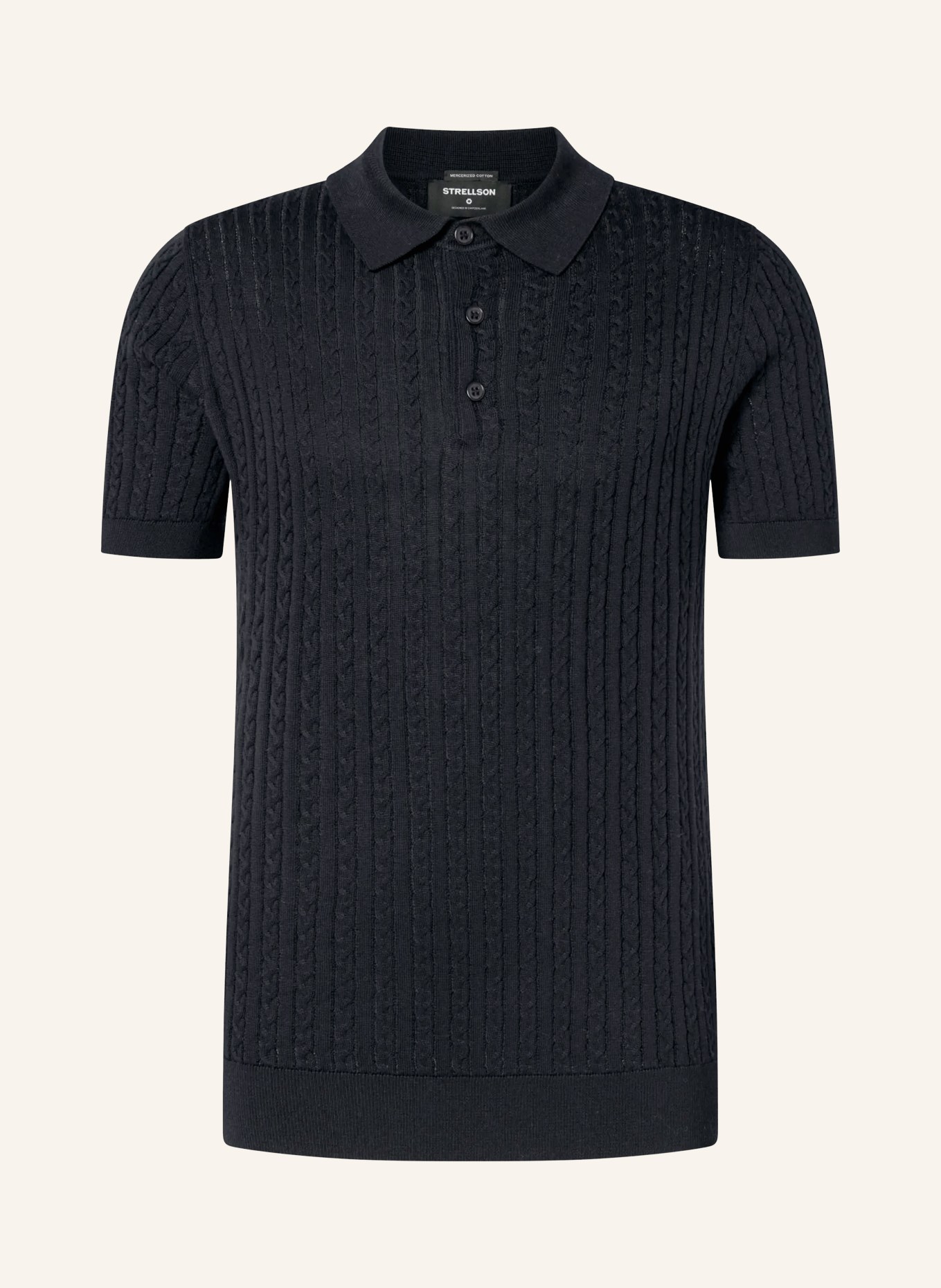 STRELLSON Strick-Poloshirt ADRIAN: DUNKELBLAU