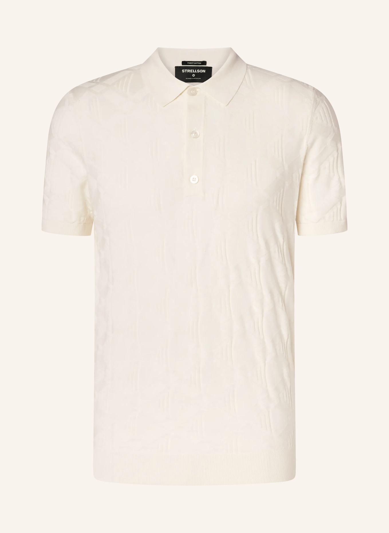 STRELLSON Strick-Poloshirt VINCENT: ECRU
