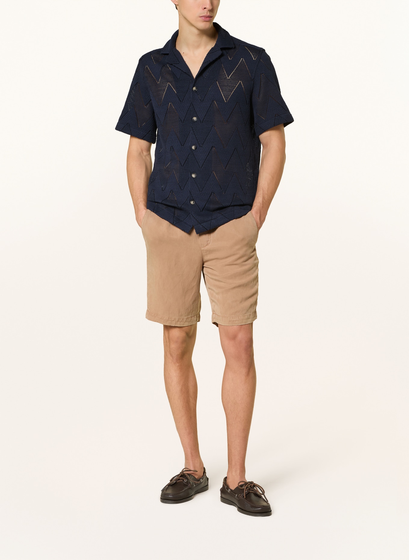 STRELLSON Strick-Resorthemd CLINT Regular Fit: DUNKELBLAU