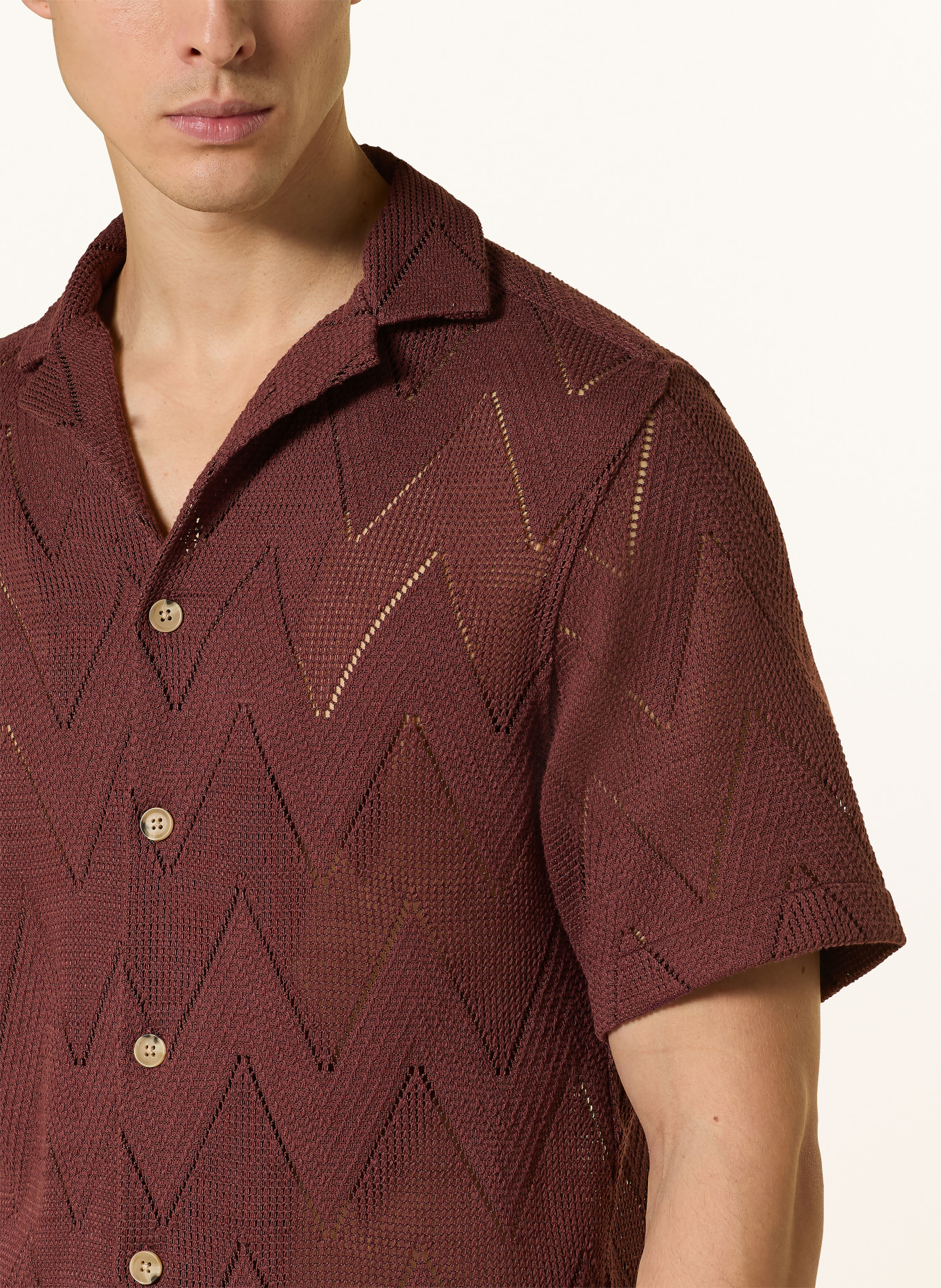 STRELLSON Koszulka z dzianiny CLINT Regular Fit: CIEMNOCZERWONY