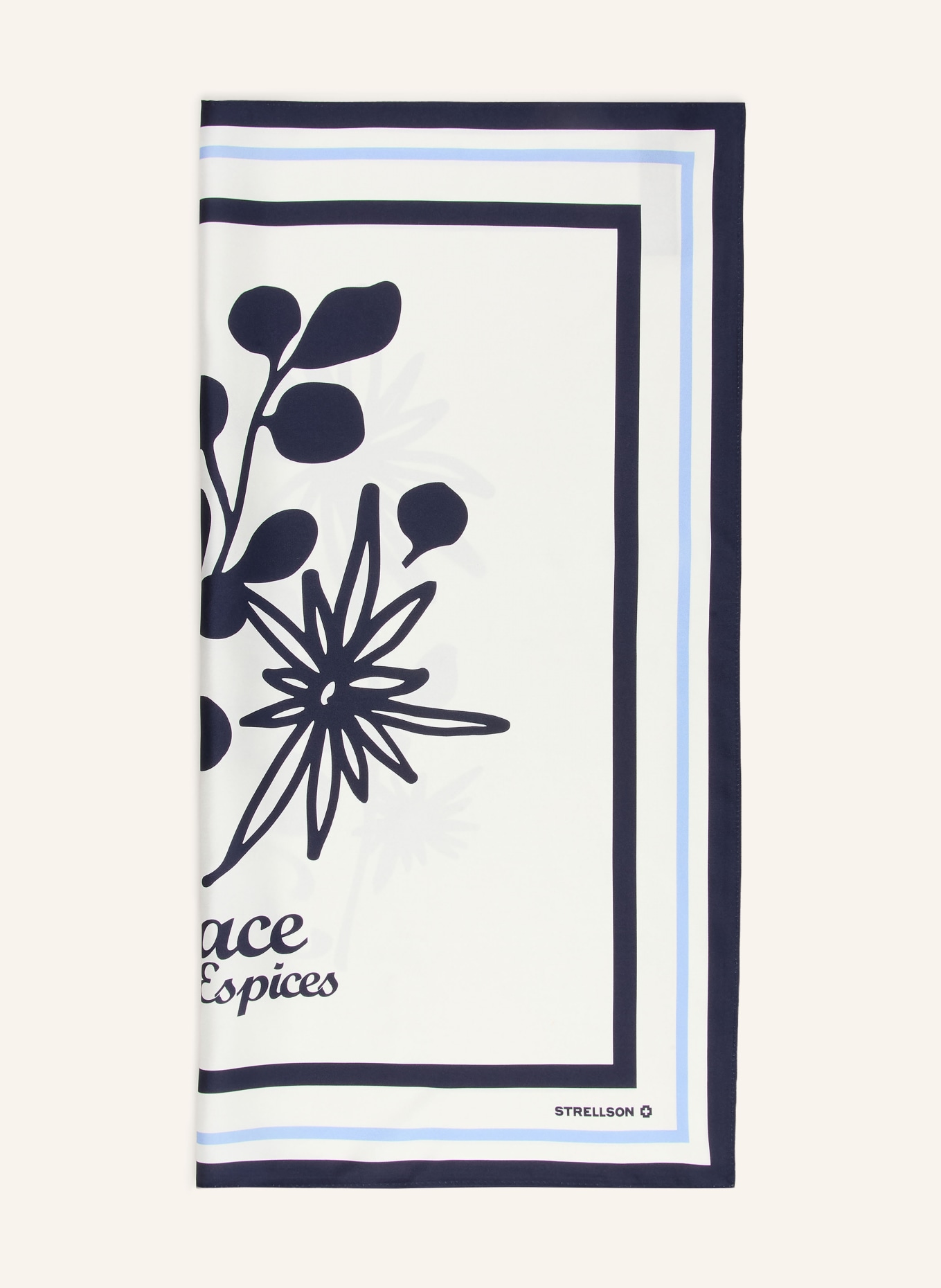 STRELLSON Seidentuch: WEISS / HELLBLAU / DUNKELBLAU