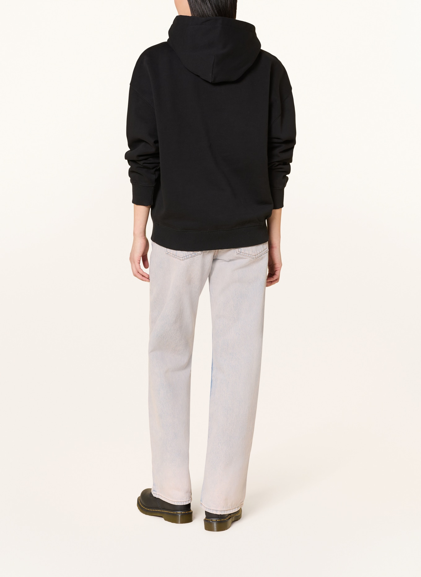 PEGADOR Sweat à capuche KULDIGA: NOIR / ROSE CLAIR