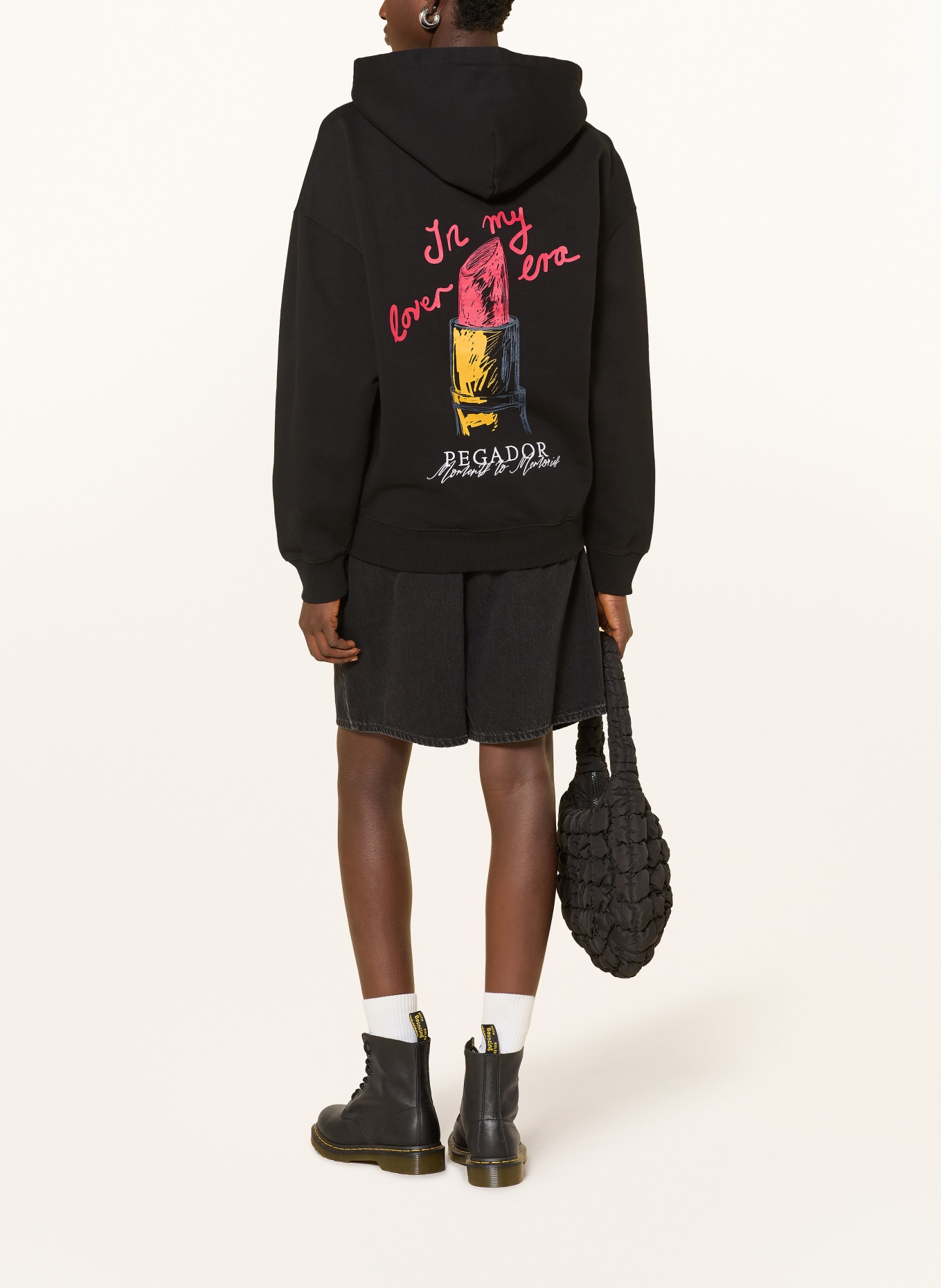 PEGADOR Sweat à capuche oversize PIANA: NOIR