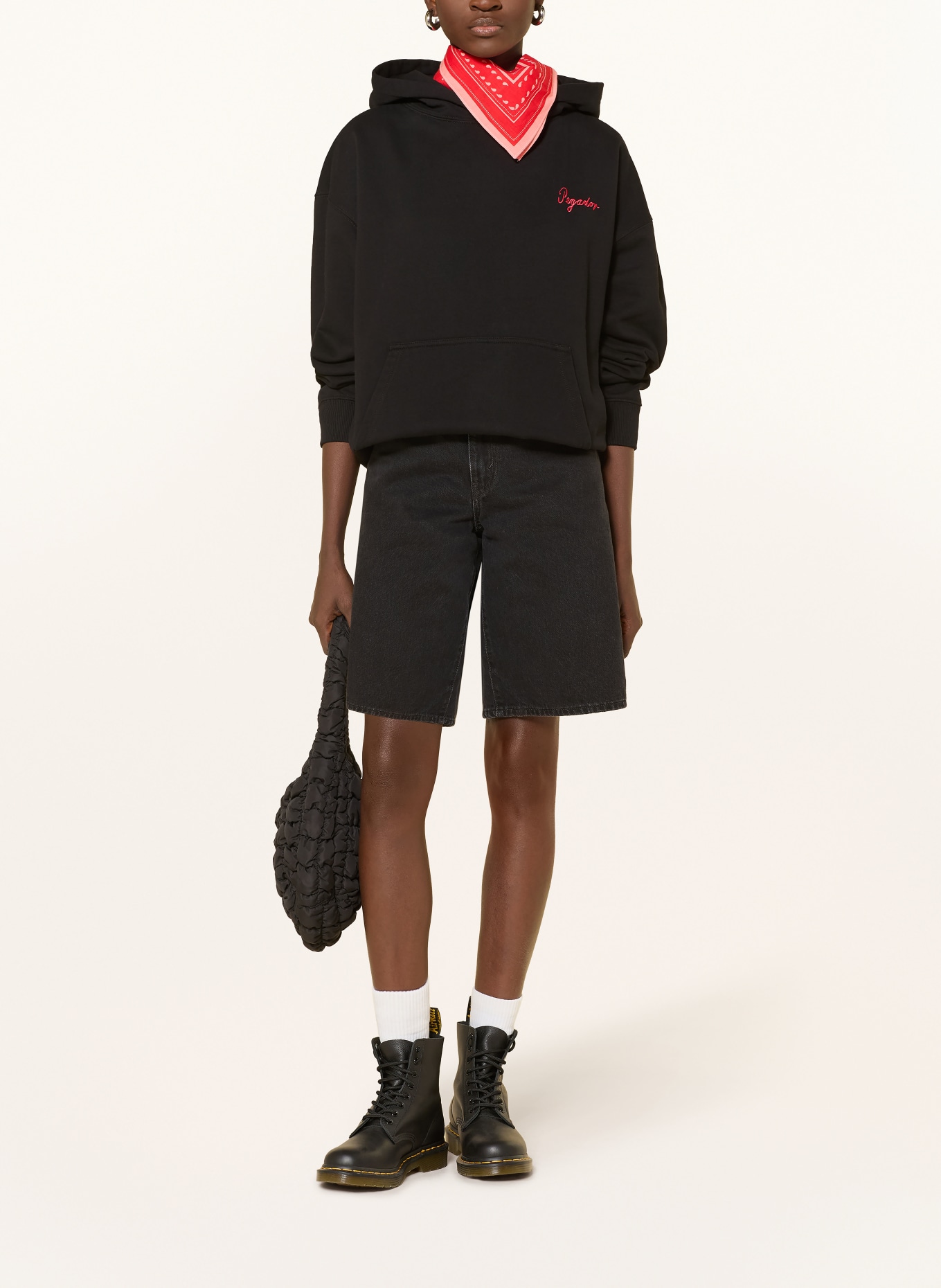 PEGADOR Sweat à capuche oversize PIANA: NOIR
