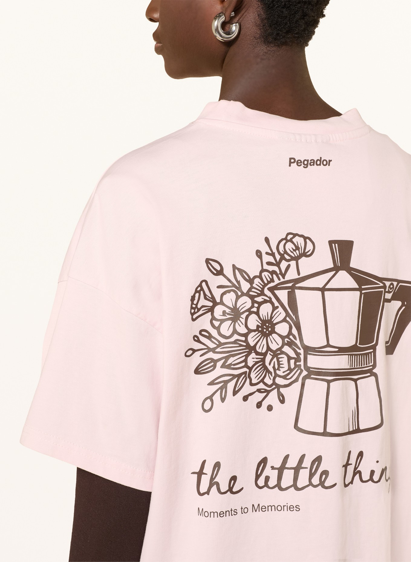 PEGADOR Chemise oversize MIRAVET: ROSE CLAIR / MARRON