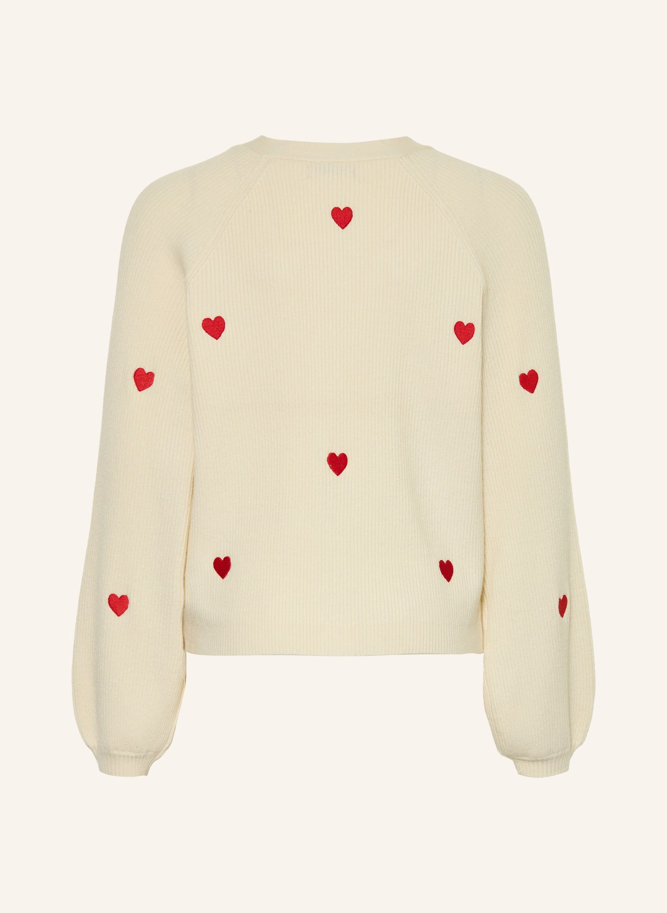 ONLY Strickjacke: ECRU / DUNKELROT