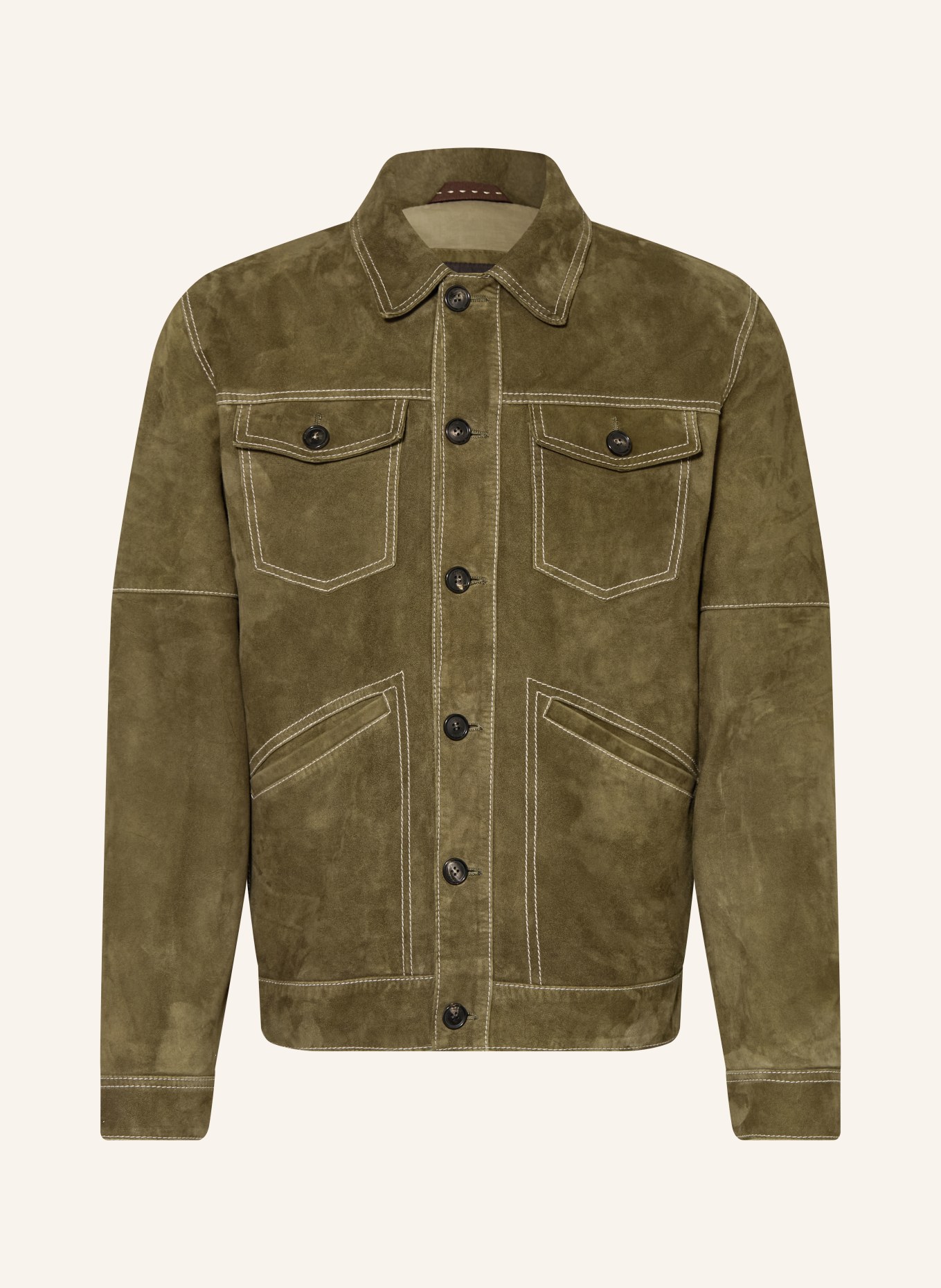 windsor. Leren jas: KAKI