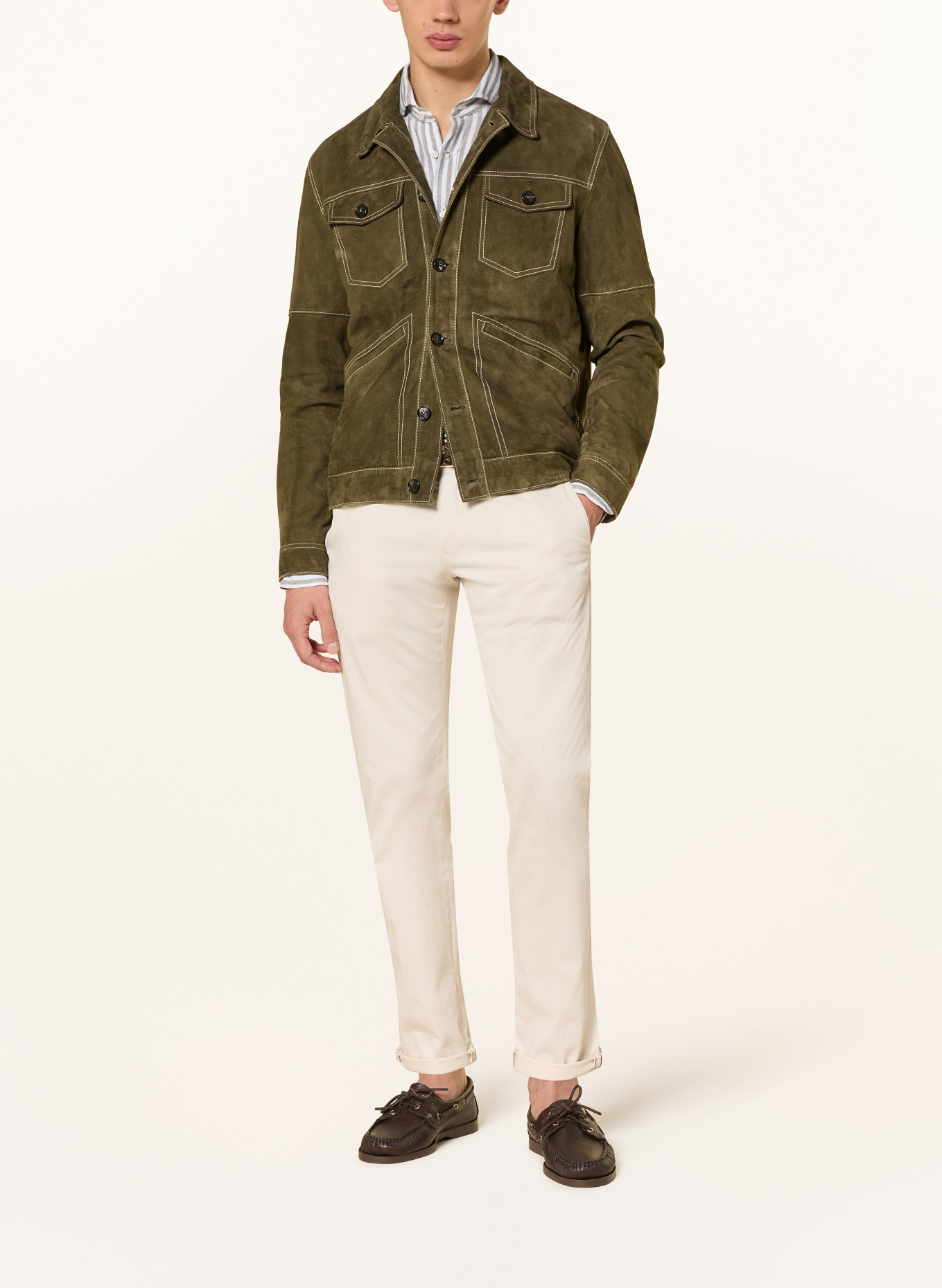 windsor. Leren jas: KAKI