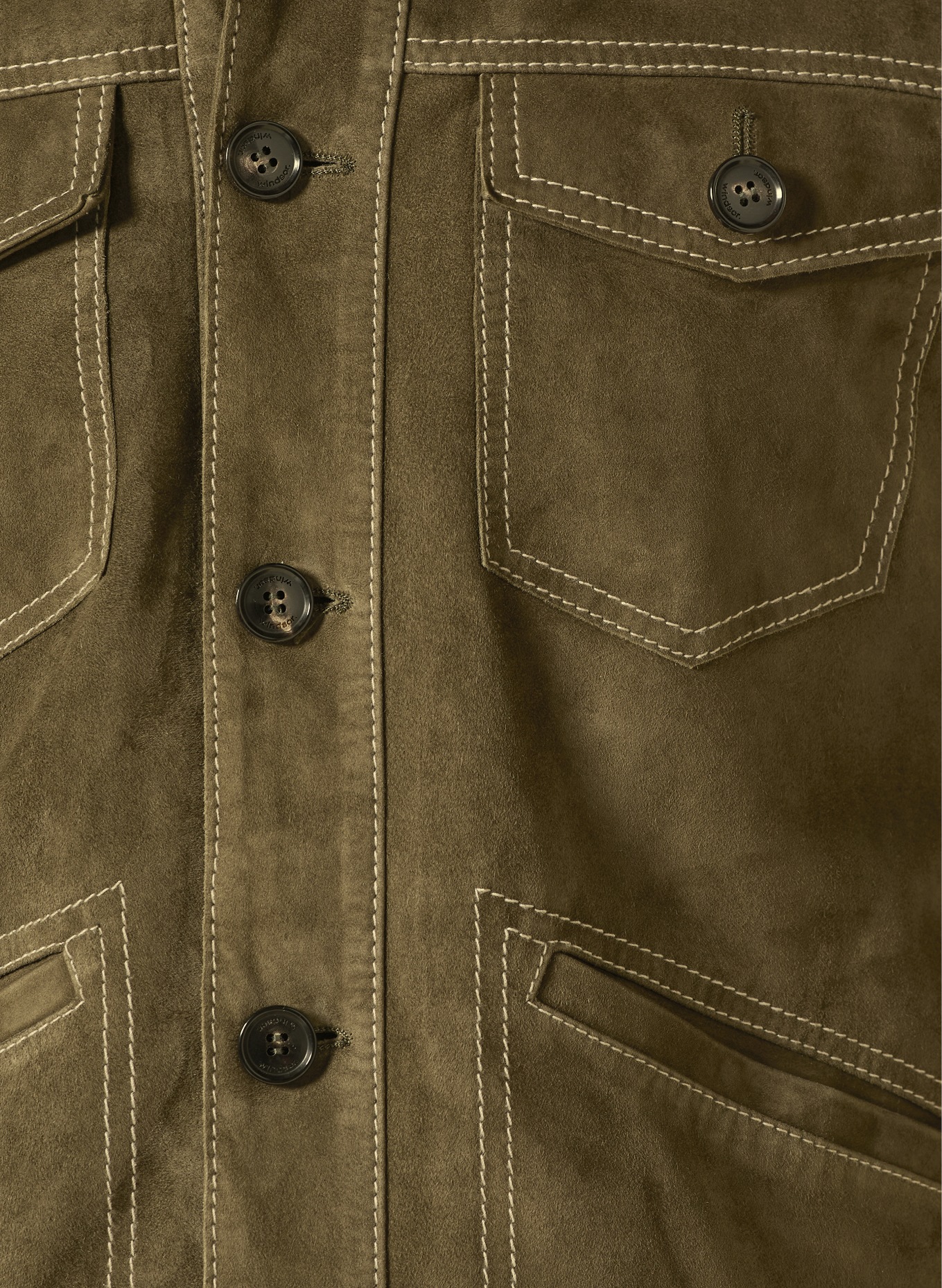 windsor. Leren jas: KAKI
