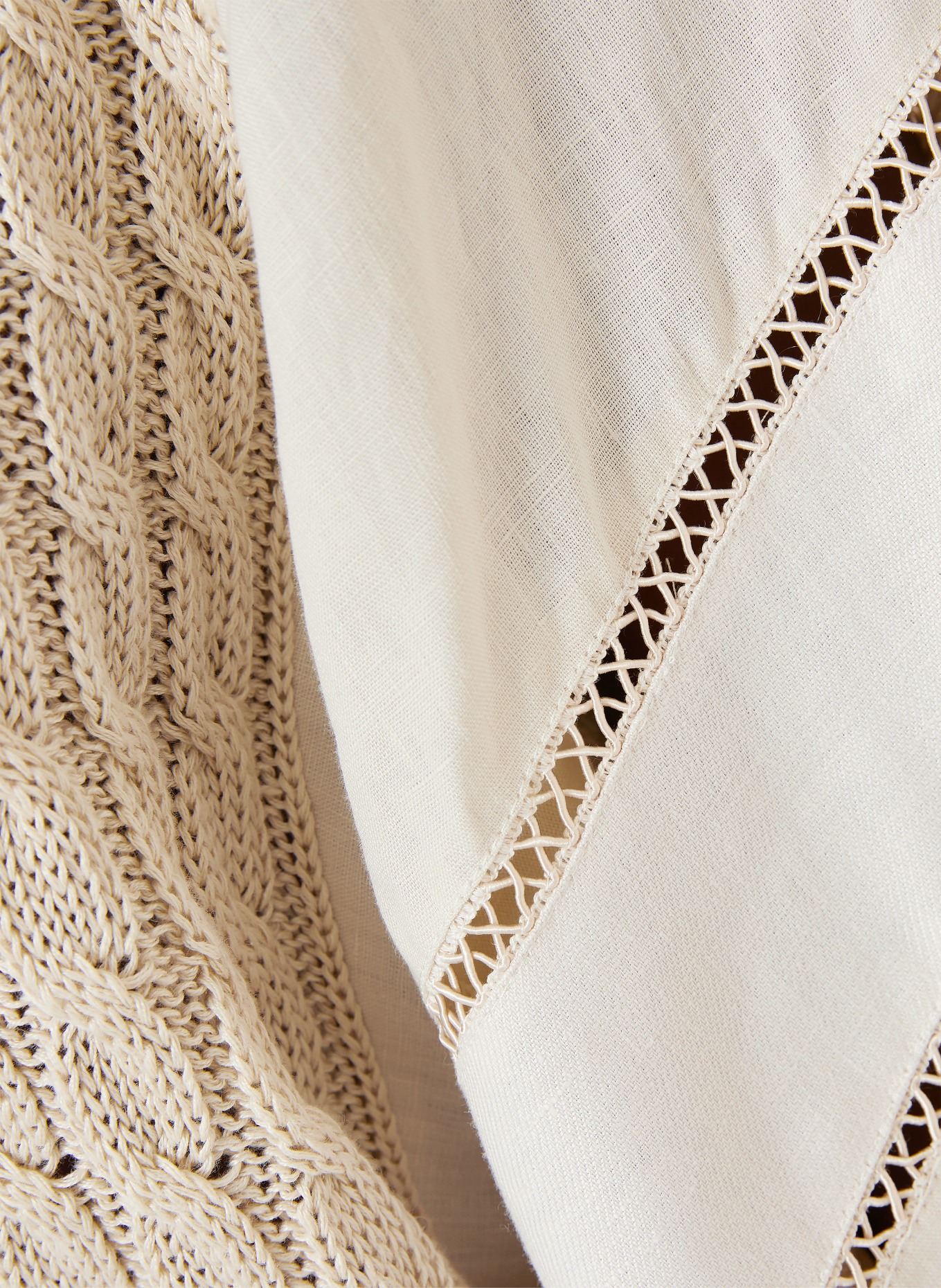 Max Mara Sweter lniany SCATOLA z mieszanki materiałów, z rękawami 3/4: BEŻOWY