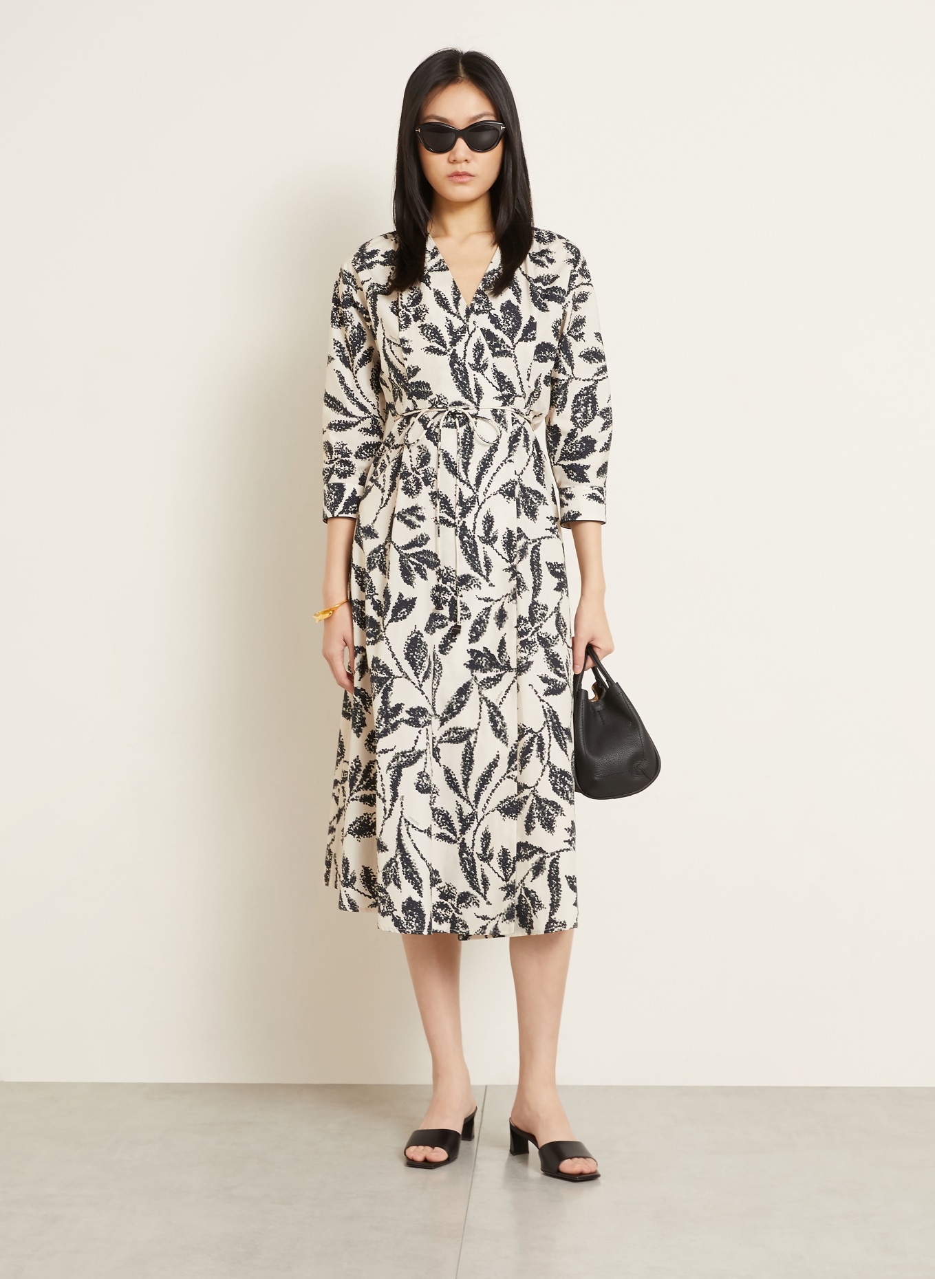 Max Mara Robe portefeuille CAMINO: CRÈME / KAKI / NOIR