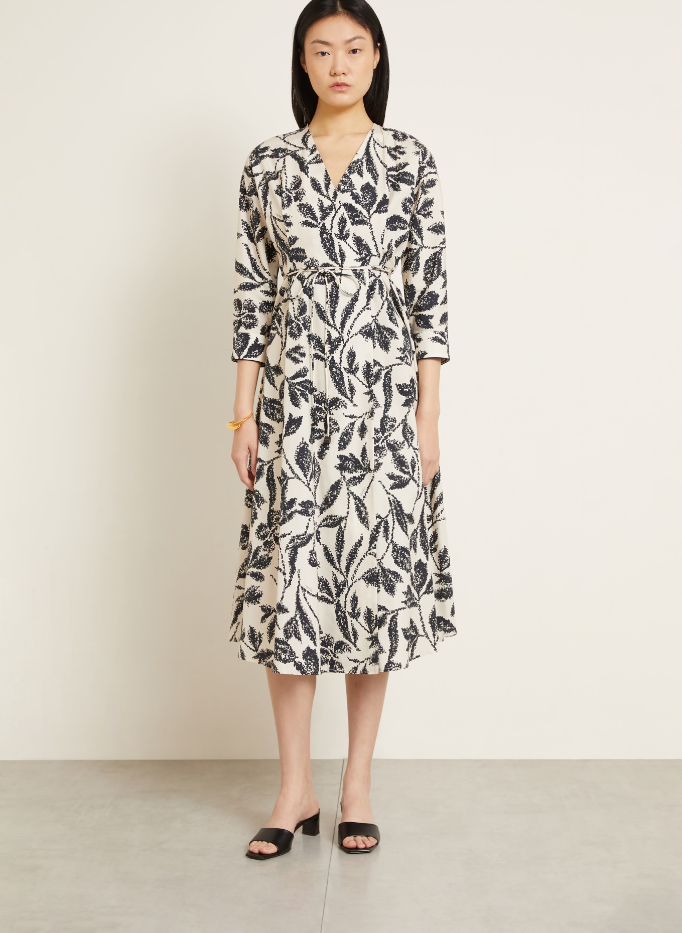 Max Mara Robe portefeuille CAMINO: CRÈME / KAKI / NOIR