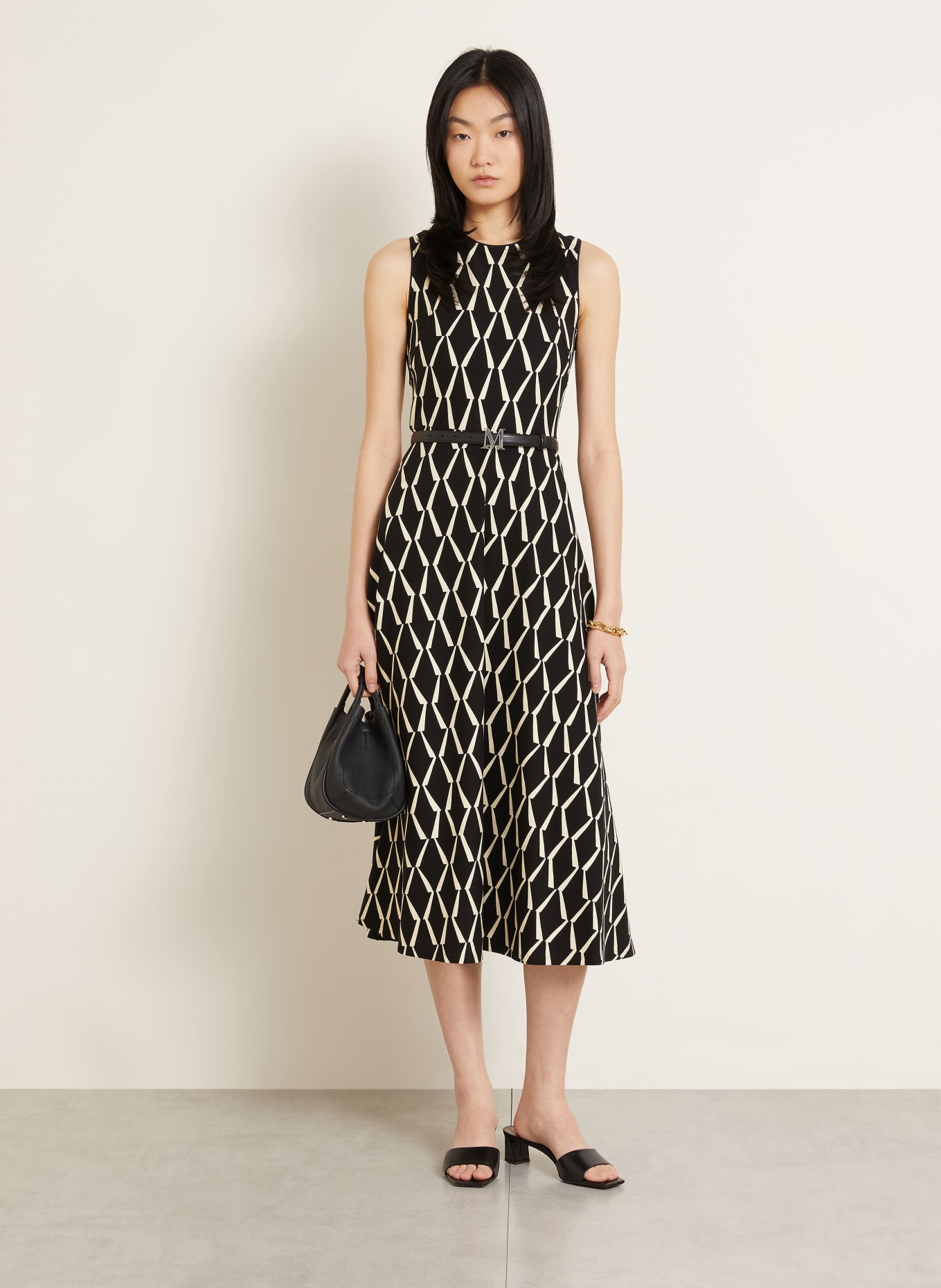 Max Mara Jerseykleid LAMPARA: SCHWARZ / CREME