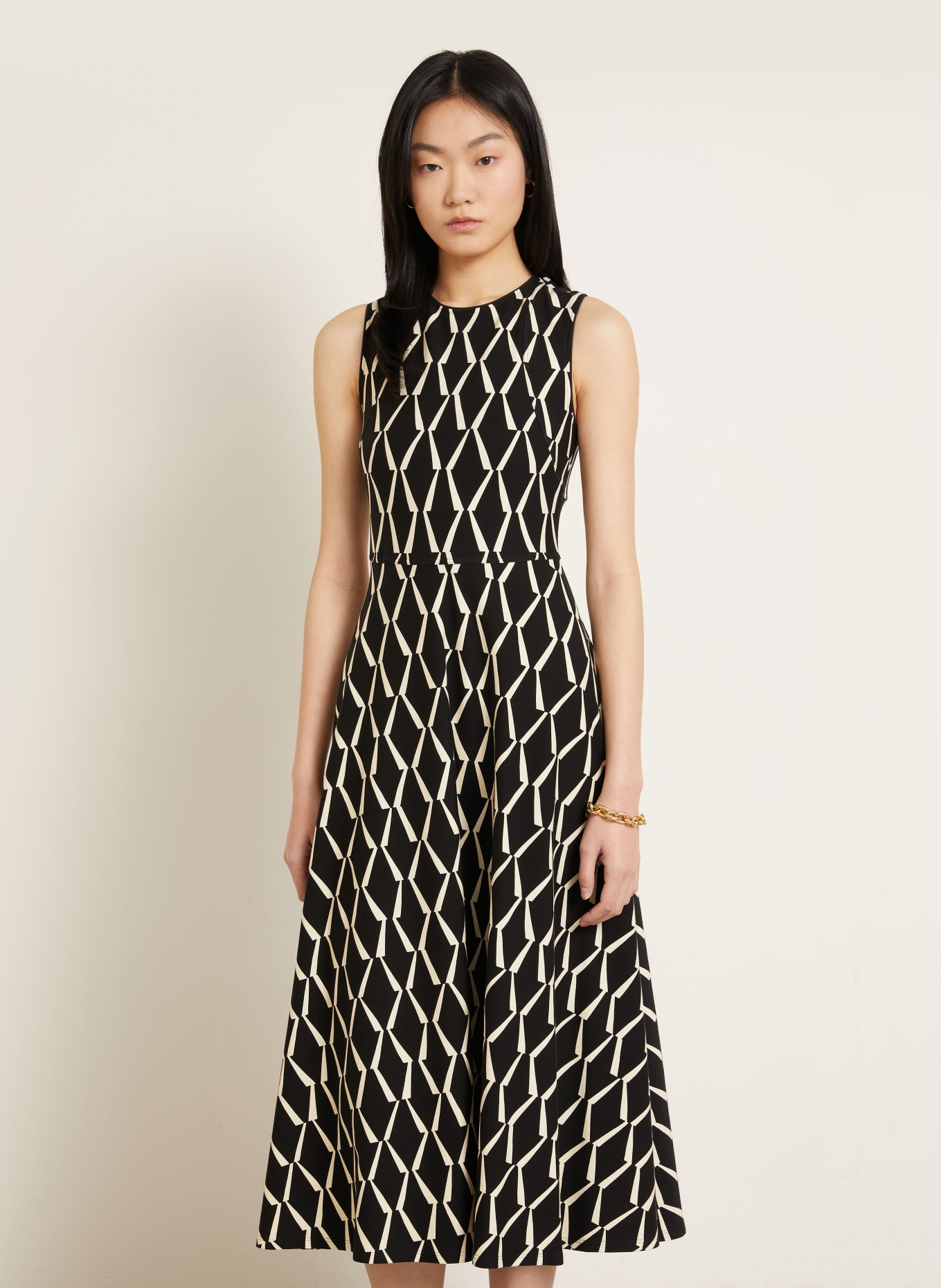 Max Mara Jerseykleid LAMPARA: SCHWARZ / CREME