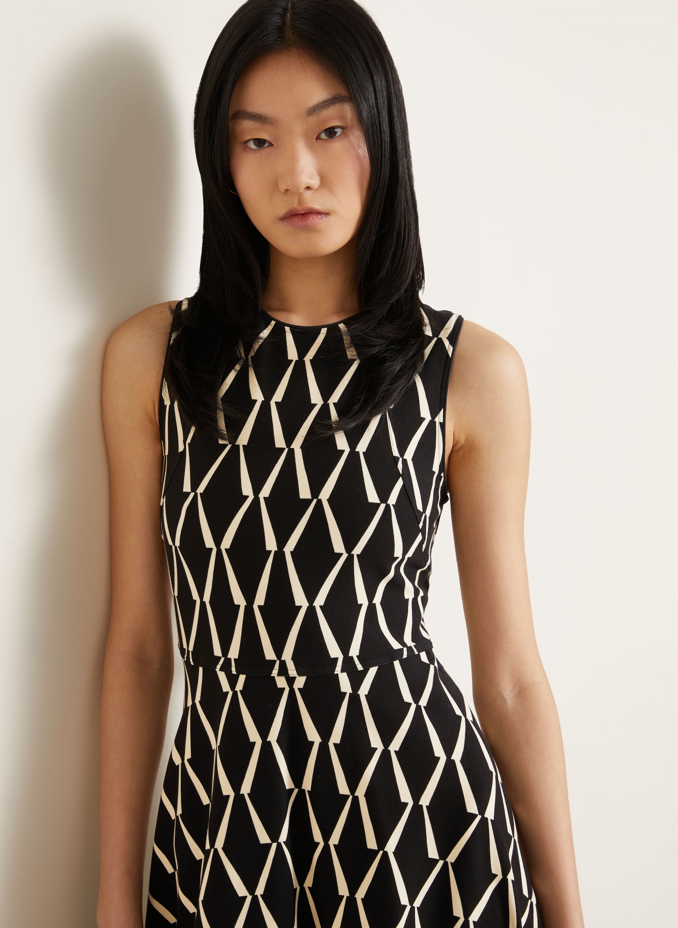 Max Mara Robe en jersey LAMPARA: NOIR / CRÈME