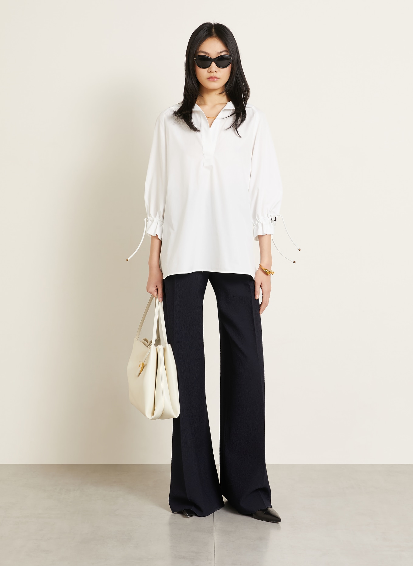 Max Mara Oversized-Blusenshirt ADORNI mit 3/4-Arm: WEISS