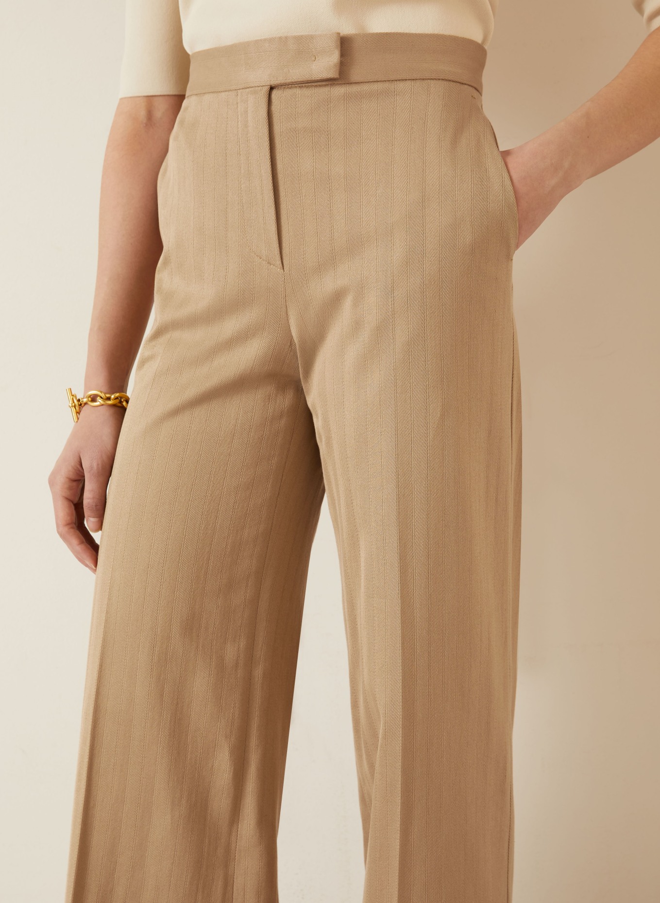 Max Mara OLIATO-broek van jersey: CAMEL