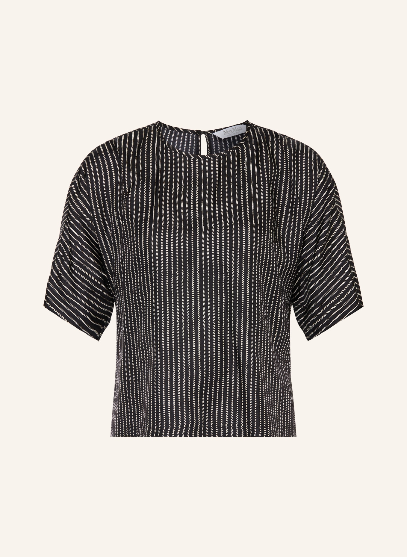 Max Mara Blusenshirt NORDICA aus Seide mit 3/4-Arm: SCHWARZ / WEISS