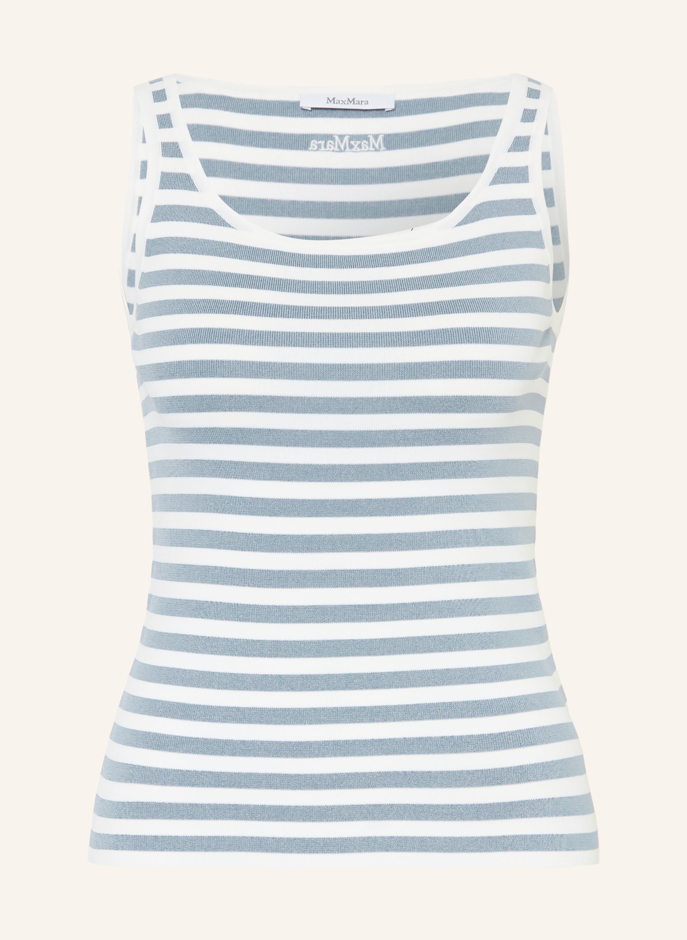 Max Mara Gebreide top CIPPO: WIT / BLAUWGRIJS