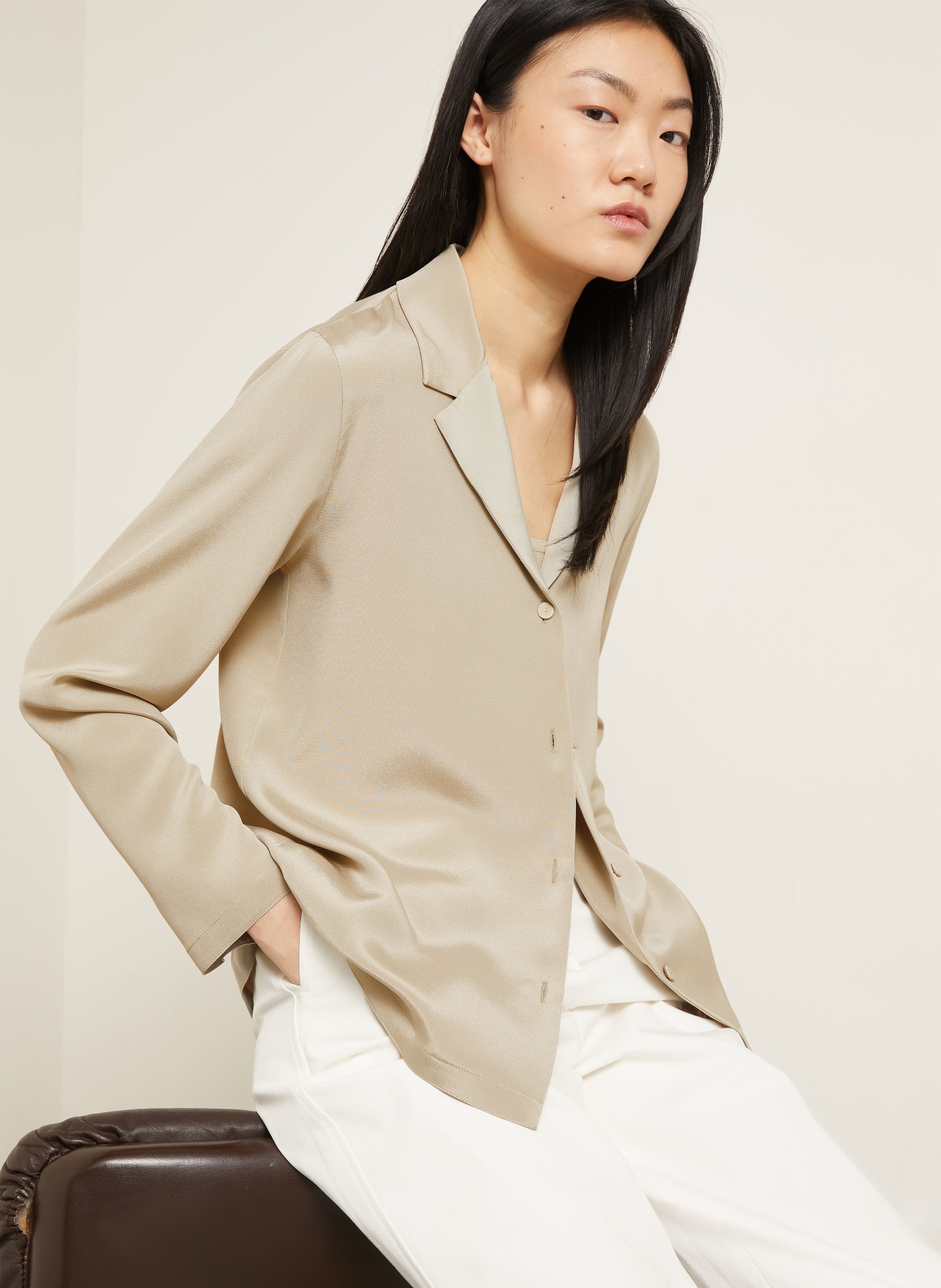 Max Mara Bluse AEDO aus Seide: BEIGE