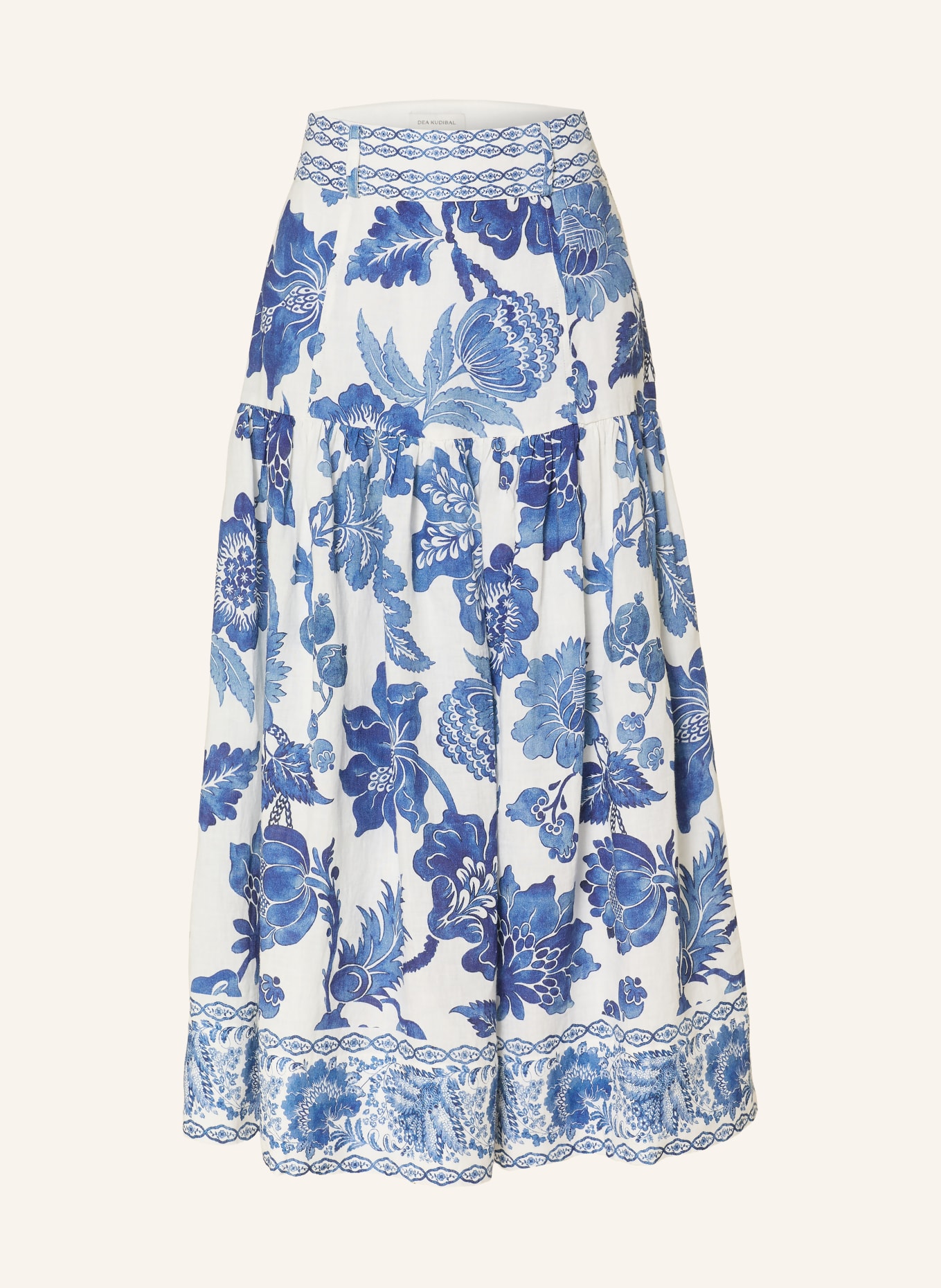 dea kudibal Leinenrock PETRINEDEA: WEISS / BLAU