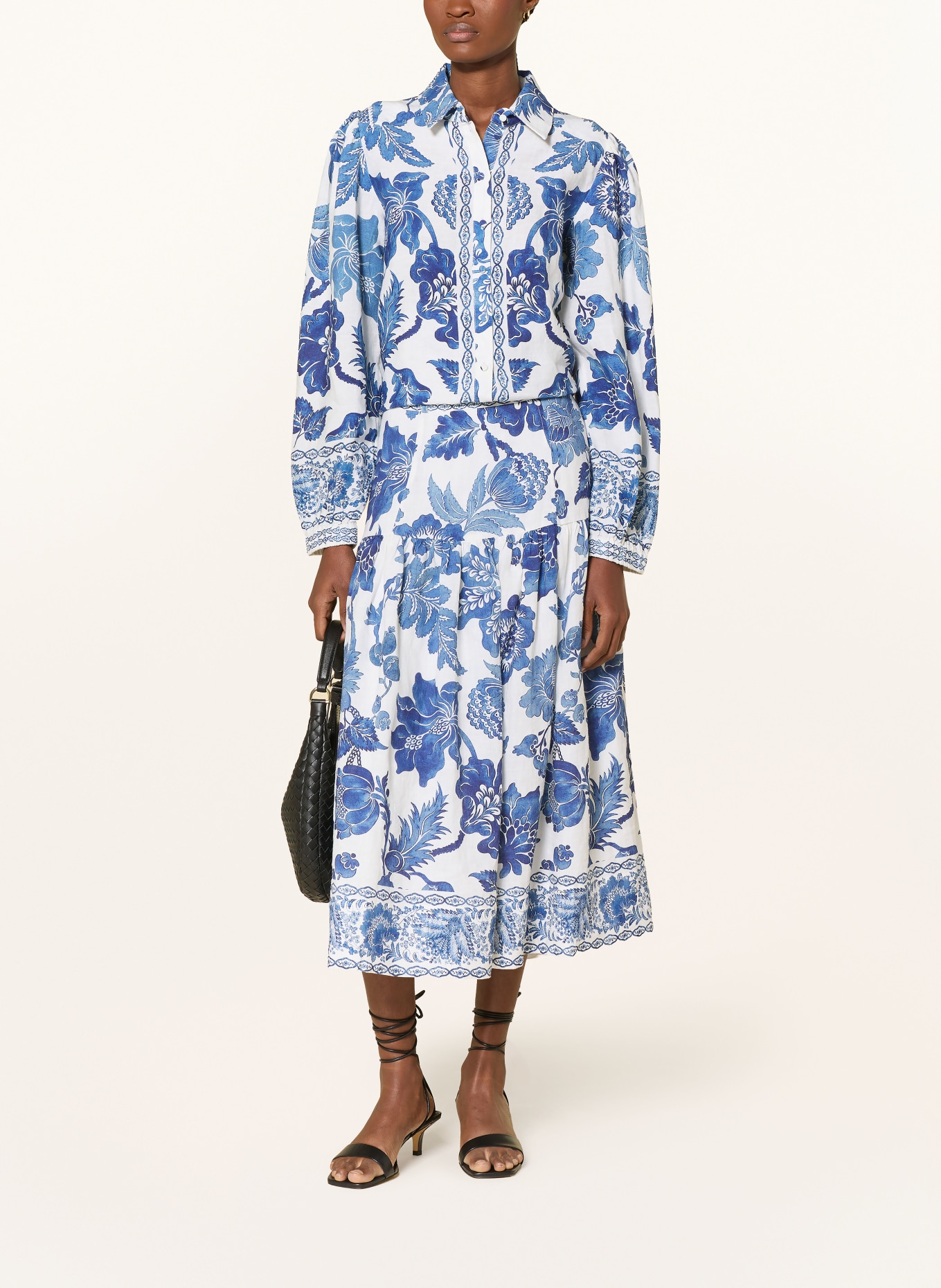 dea kudibal Leinenrock PETRINEDEA: WEISS / BLAU