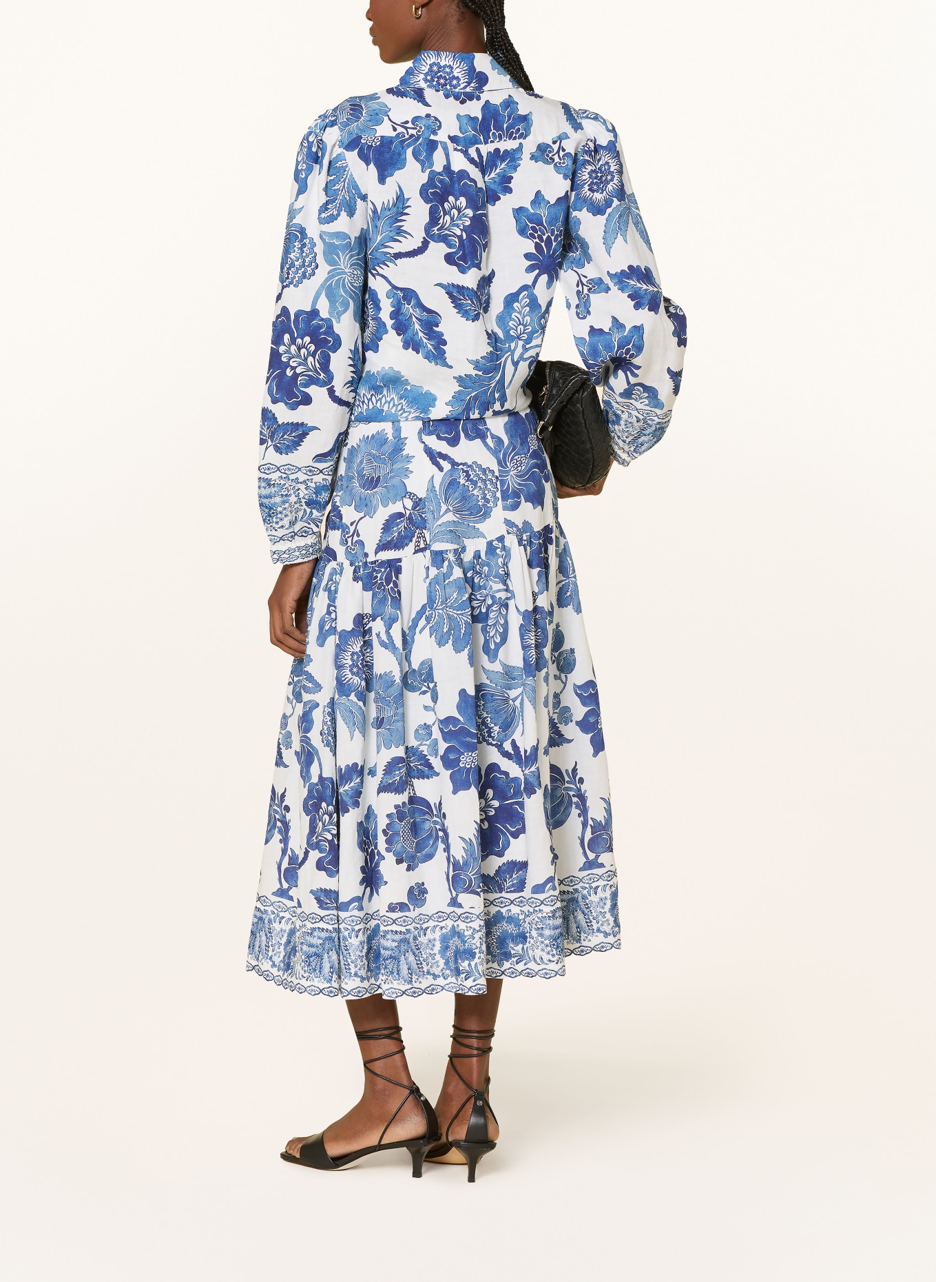 dea kudibal Leinenrock PETRINEDEA: WEISS / BLAU