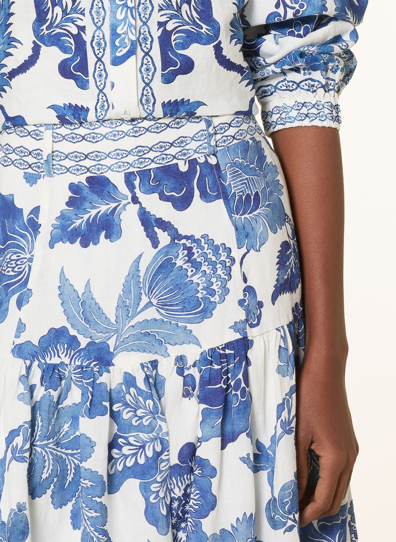 dea kudibal Leinenrock PETRINEDEA: WEISS / BLAU