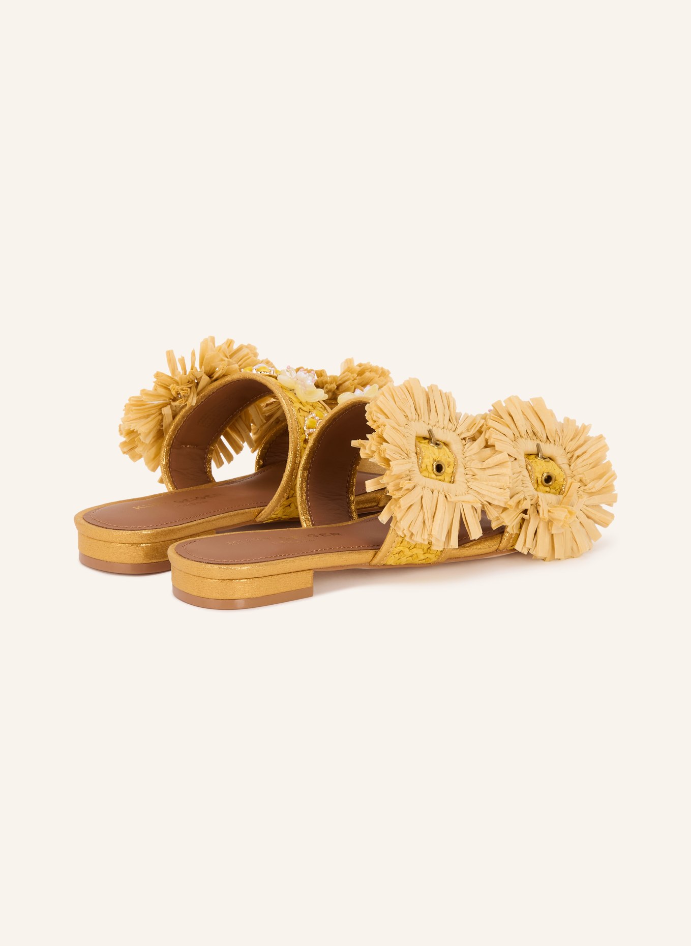 KURT GEIGER Mules mit Schmuckperlen: GOLD / BEIGE / GELB