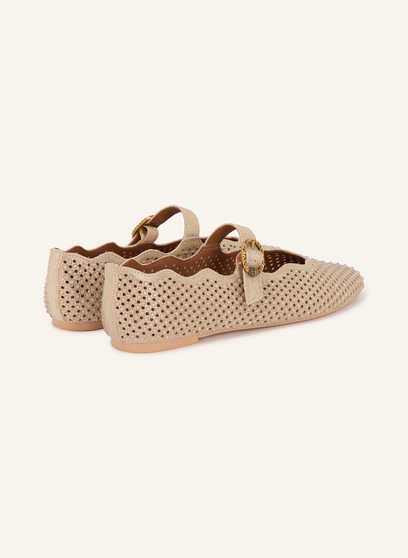 KURT GEIGER Ballerines Mary Jane WAVY MAYFAIR ornées de strass: OR