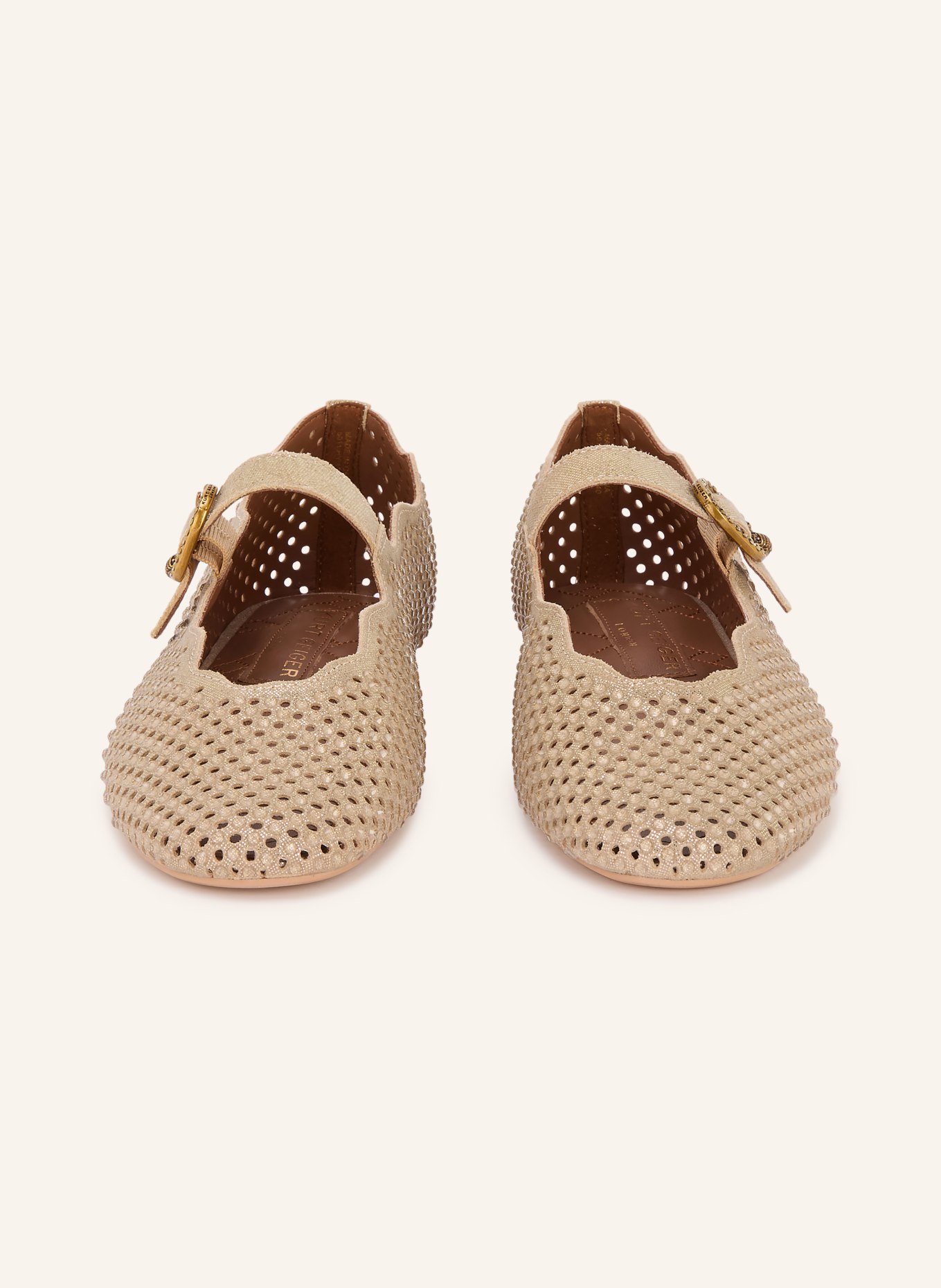KURT GEIGER Ballerines Mary Jane WAVY MAYFAIR ornées de strass: OR