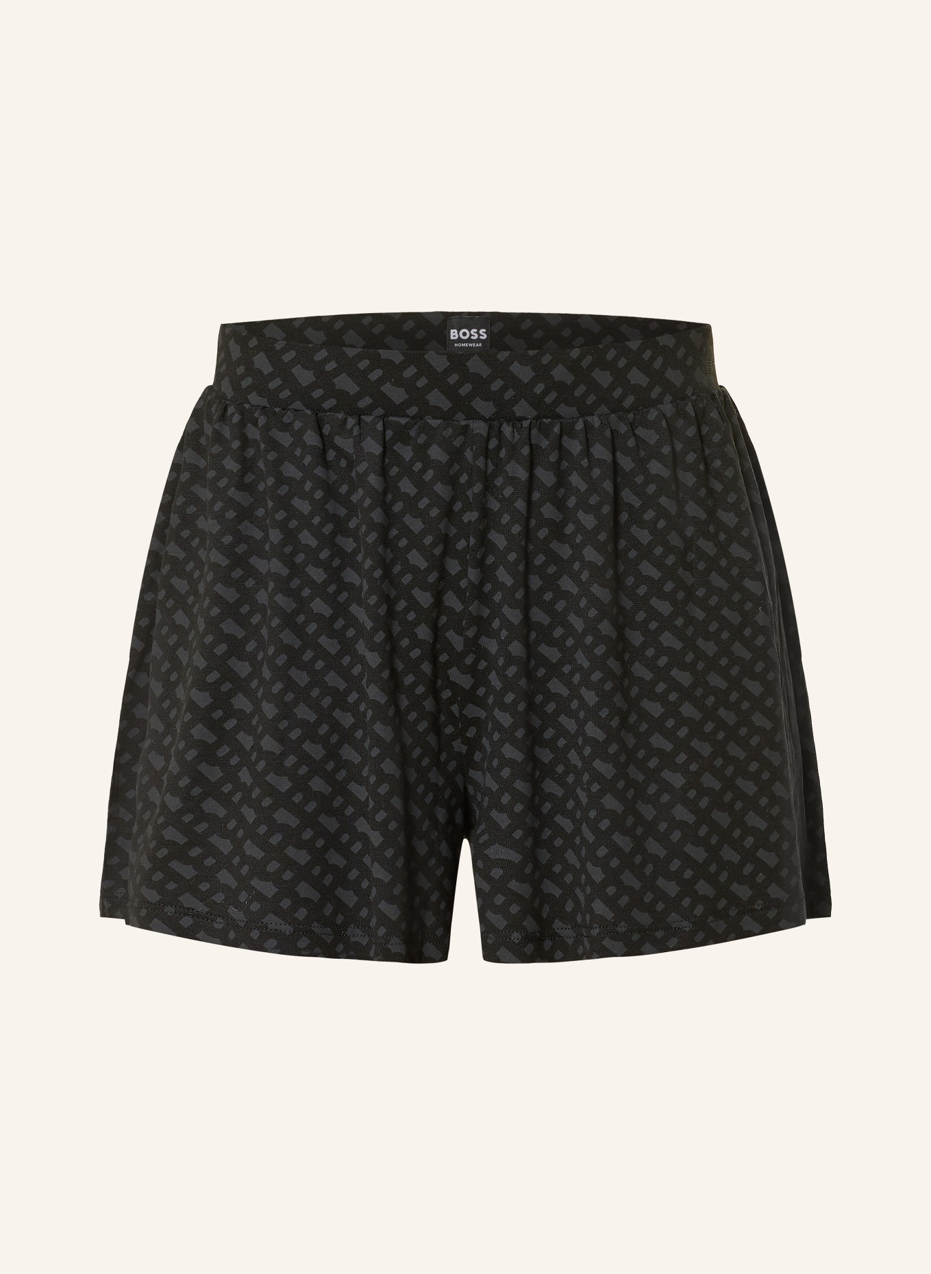 BOSS Slaapshort B LOGO: ZWART / GRIJS