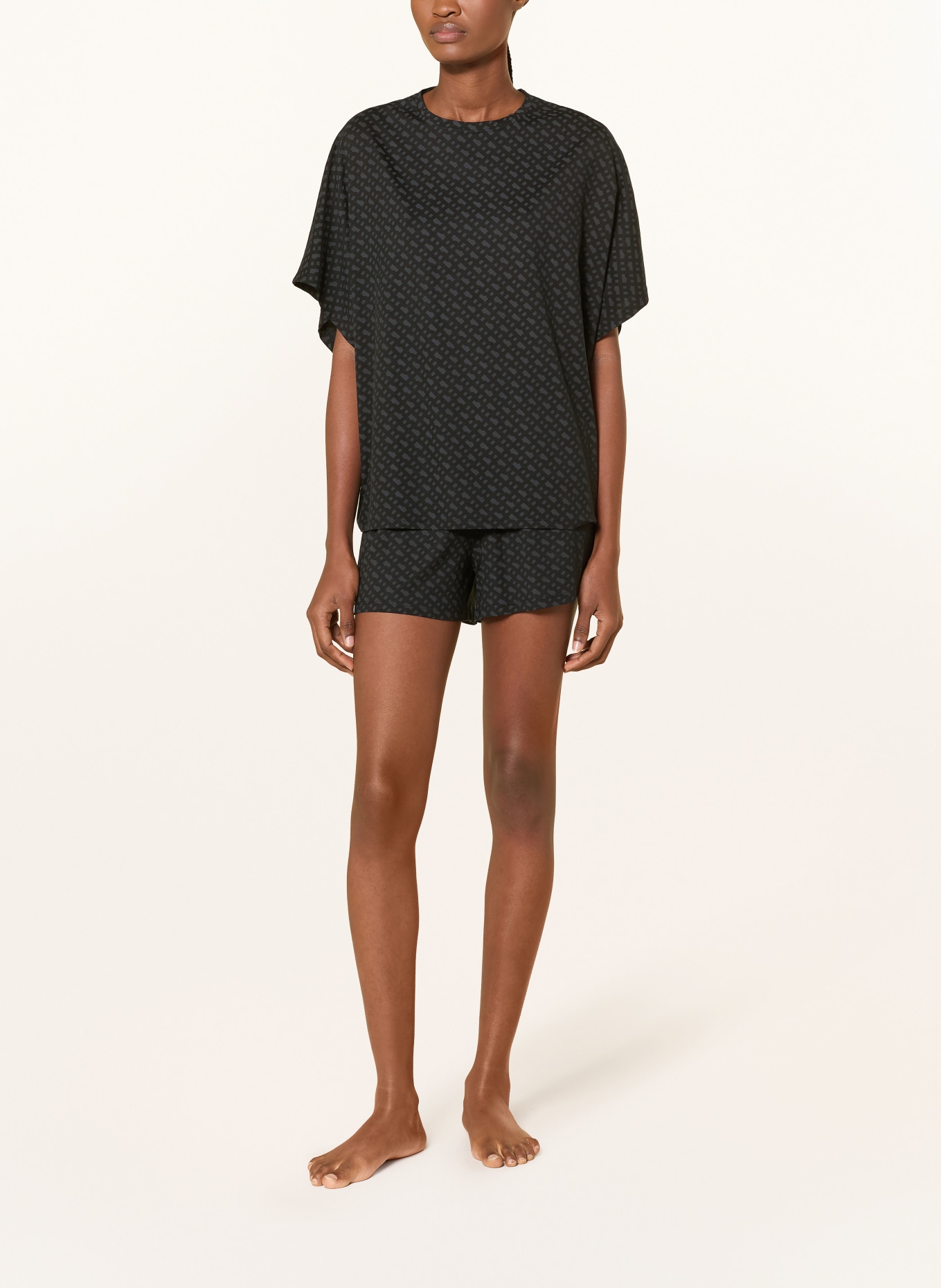 BOSS Slaapshort B LOGO: ZWART / GRIJS