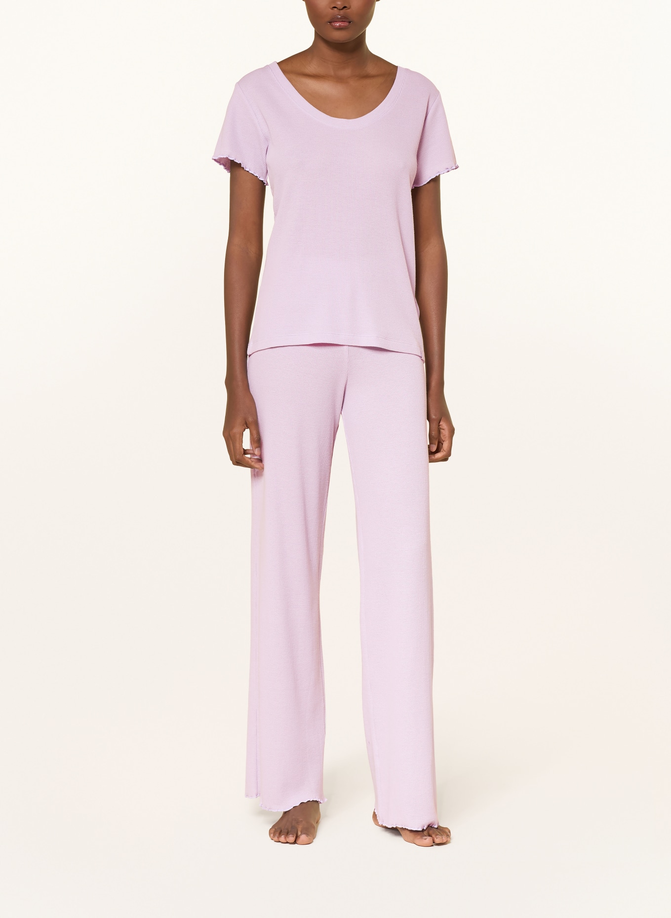 BOSS Schlafshirt COSY WAFFLE: HELLLILA