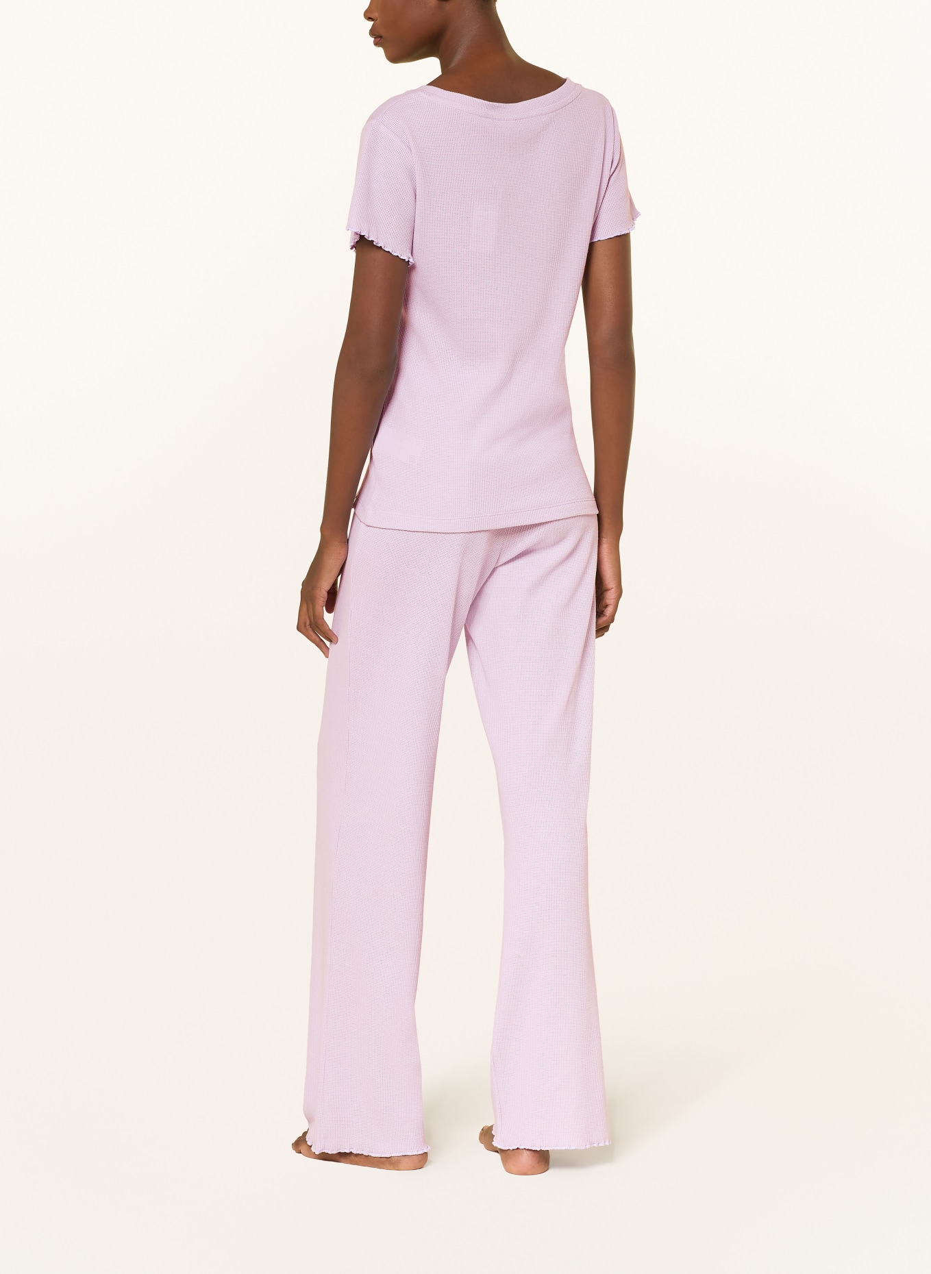 BOSS Schlafshirt COSY WAFFLE: HELLLILA