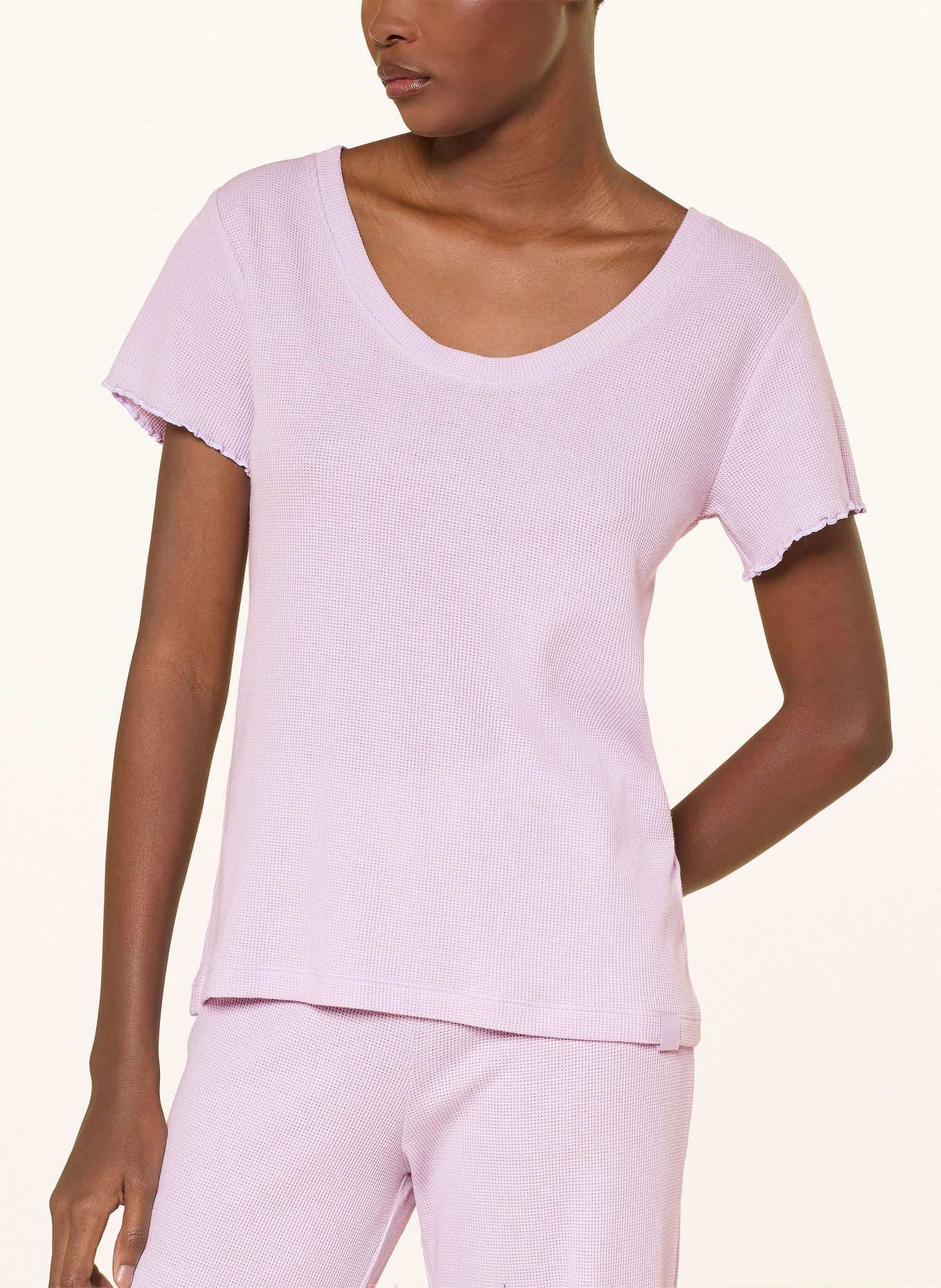 BOSS Schlafshirt COSY WAFFLE: HELLLILA