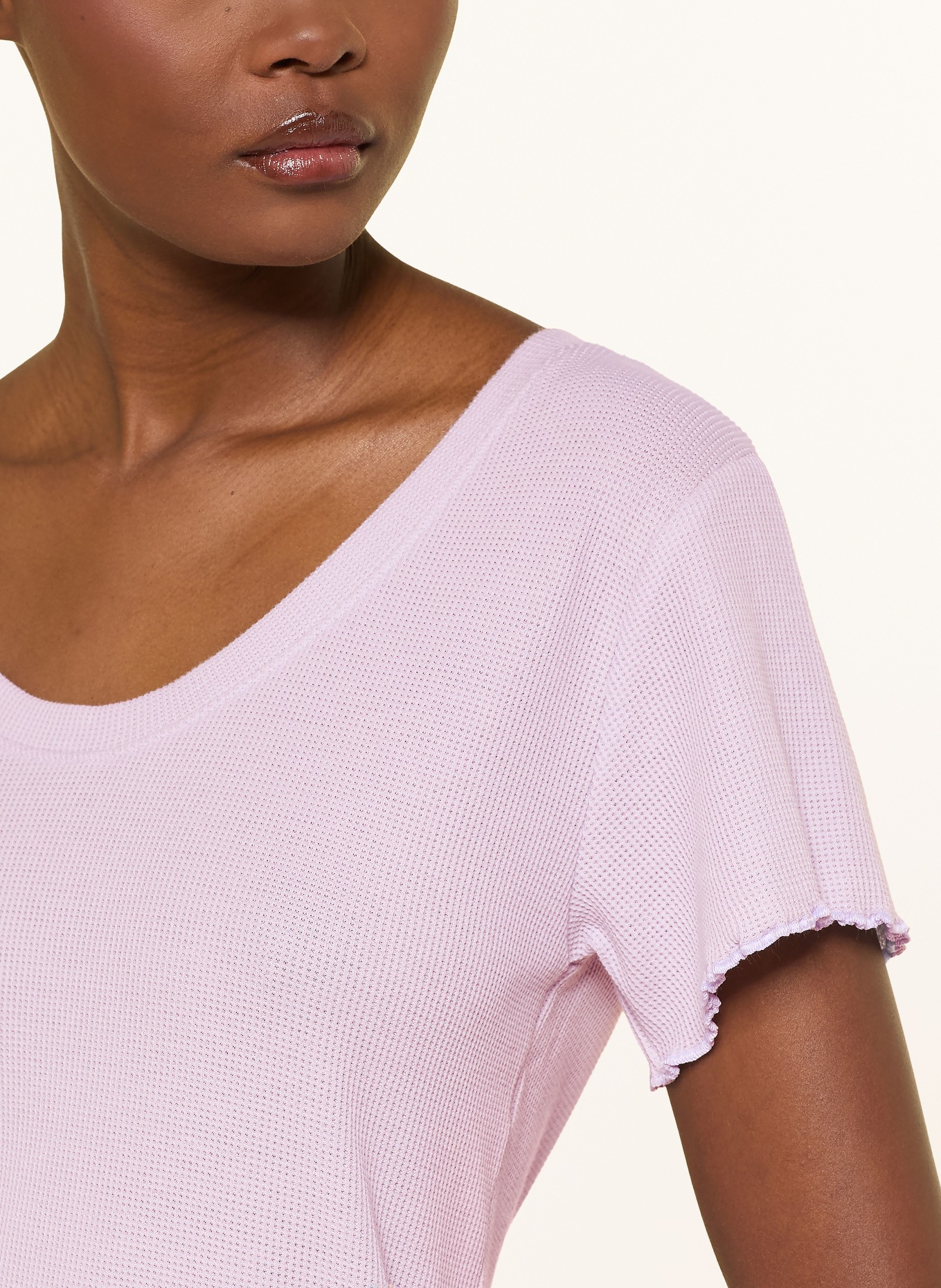 BOSS Schlafshirt COSY WAFFLE: HELLLILA