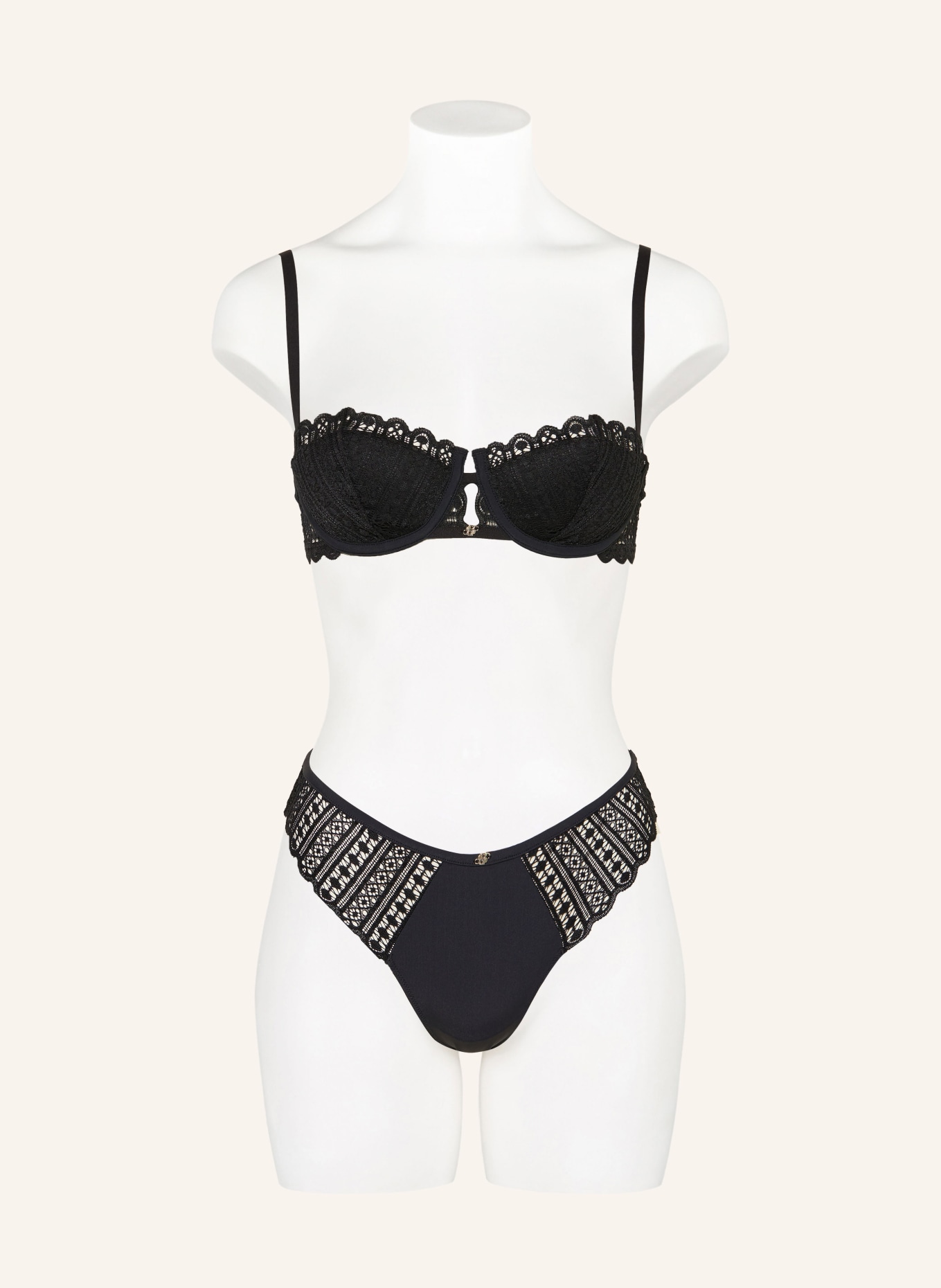 BOSS Soutien-gorge balconnet GUIPURE: NOIR