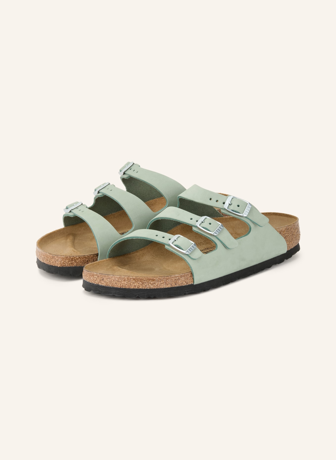 BIRKENSTOCK FLORIDA Mules: LIGHT GREEN