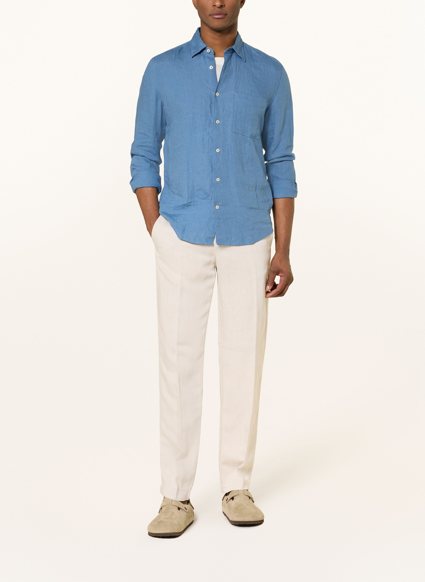 MAC Chino DEAN Tapered Fit mit Leinen: ECRU