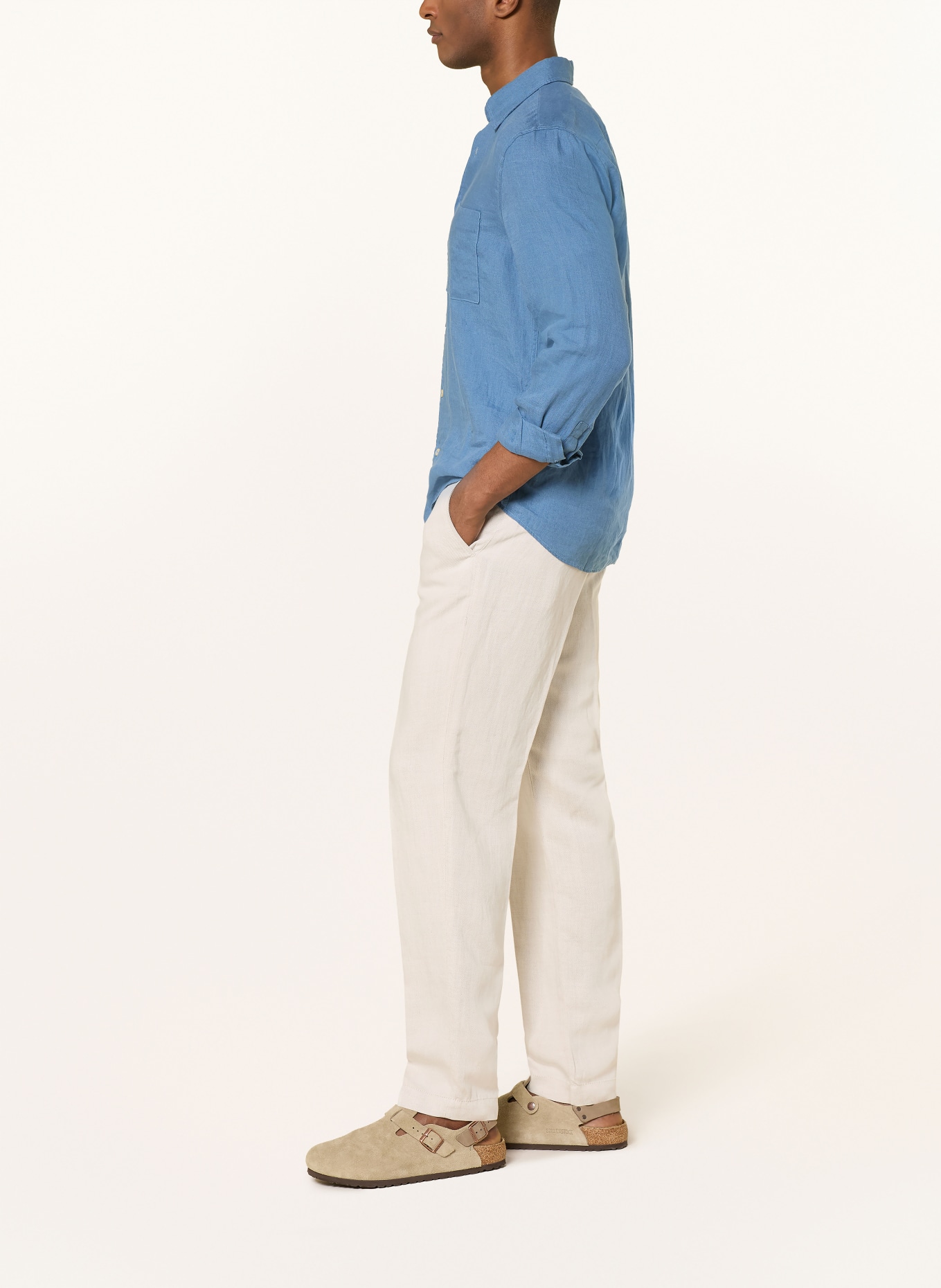 MAC Chino DEAN Tapered Fit mit Leinen: ECRU