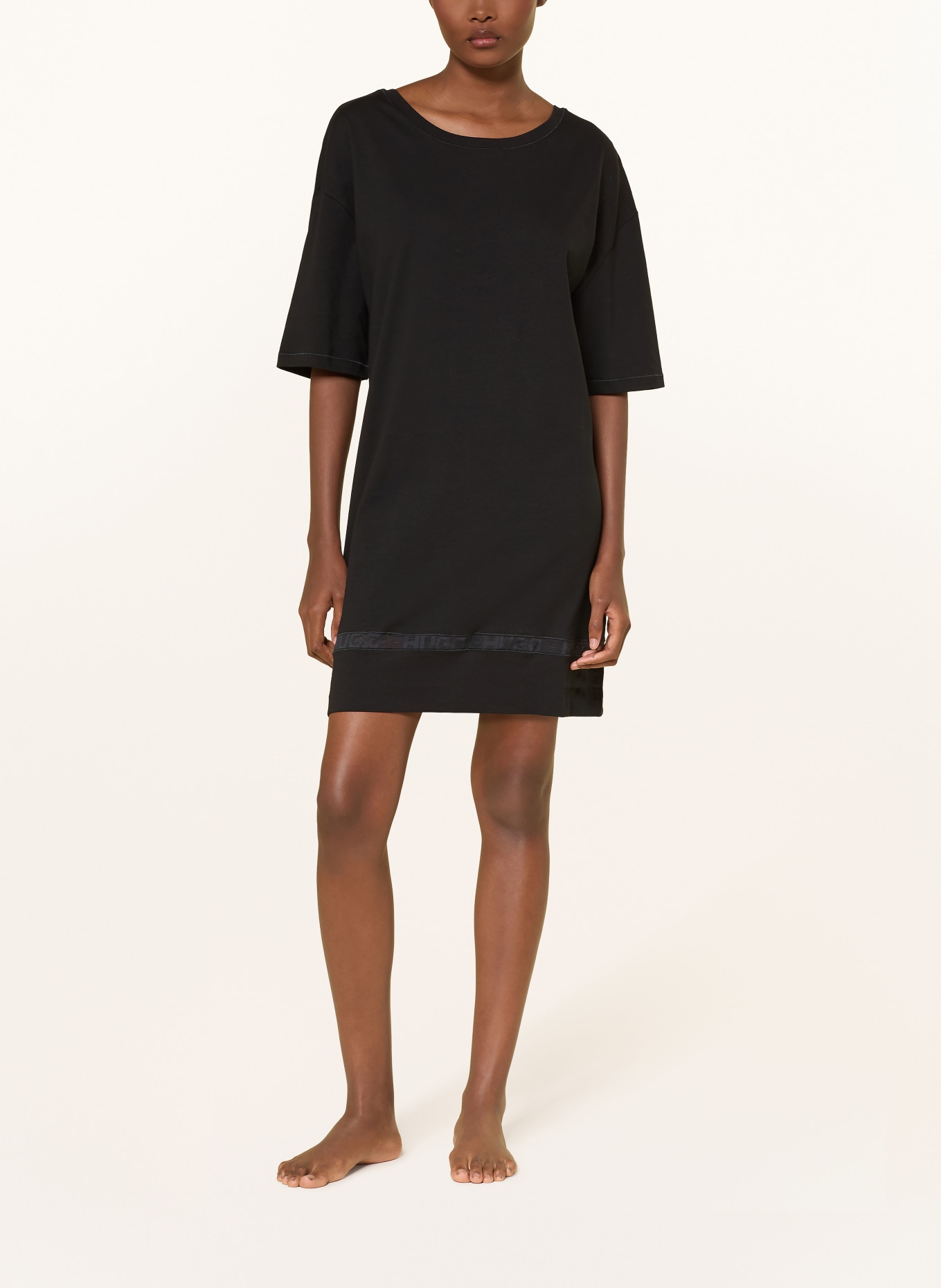 HUGO koszula nocna: CZARNY